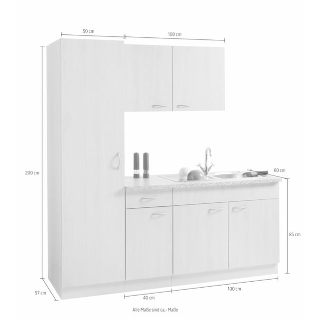 ❤ wiho Küchen Küche »Kiel«, ohne E-Geräte, Breite 190 cm, Tiefe 60 cm  ordern im Jelmoli-Online Shop