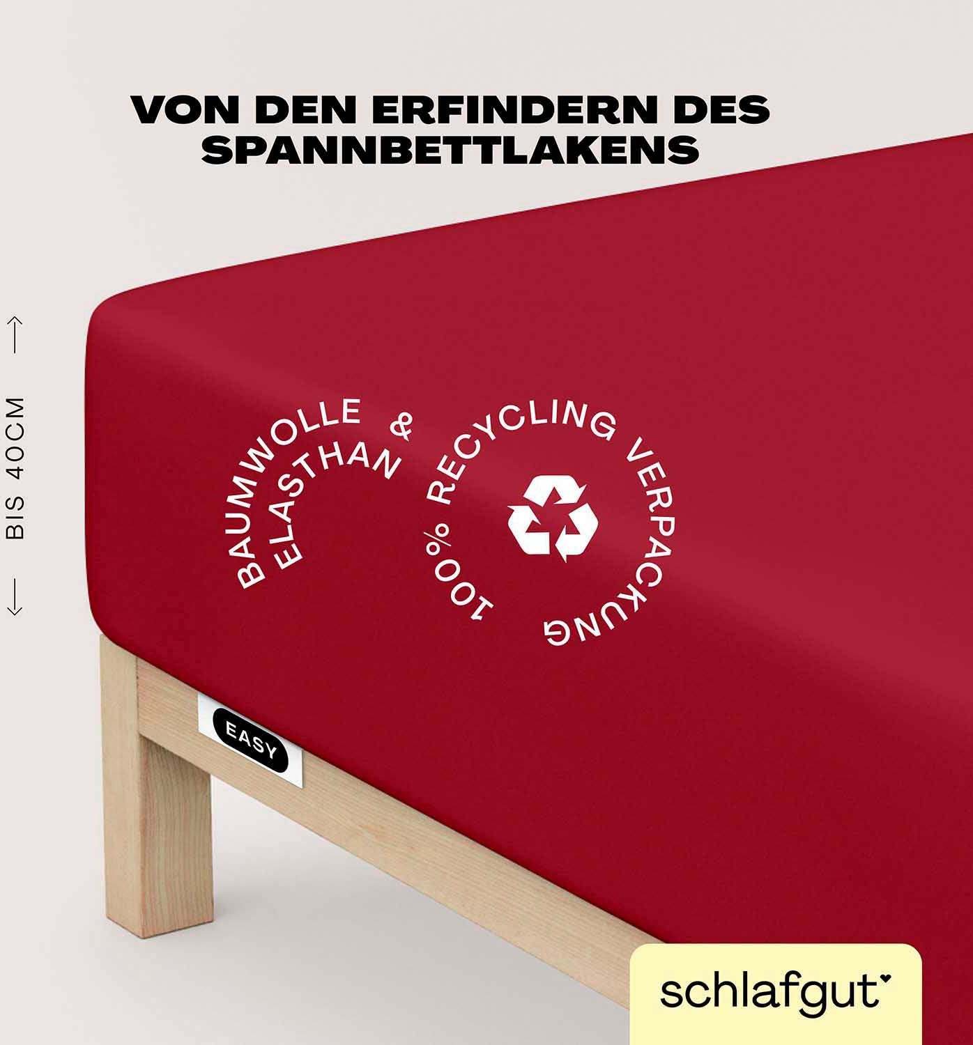 Schlafgut Spannbettlaken »EASY Jersey Elasthan Boxspring«, MADE IN GREEN by OEKO-TEX®