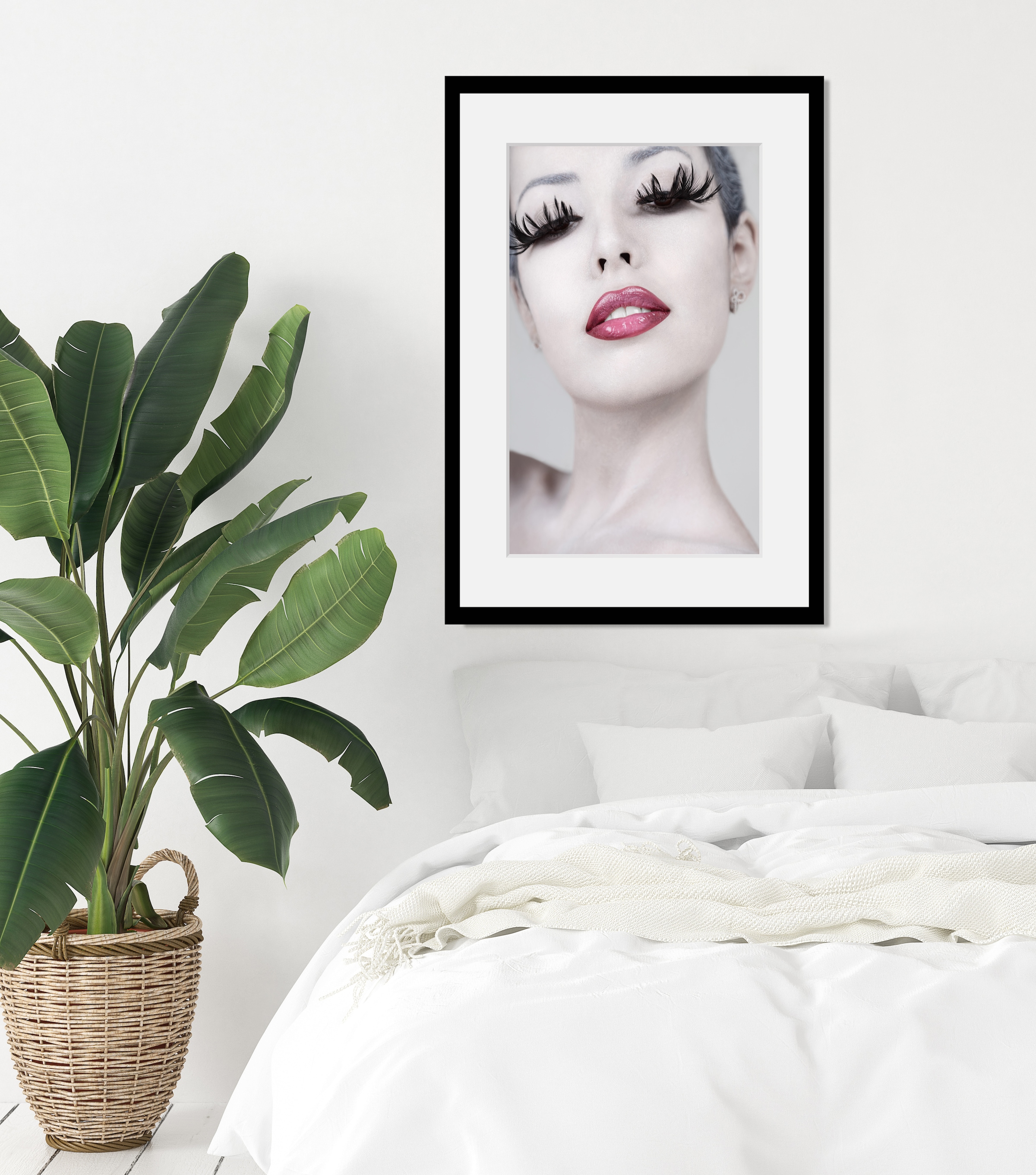 queence Bild »Lashes«, Frau-Mode-Fashion-Kunst-Bilder von Frauen-Foto, HD Premium Poster-Druck inkl. Holzrahmen