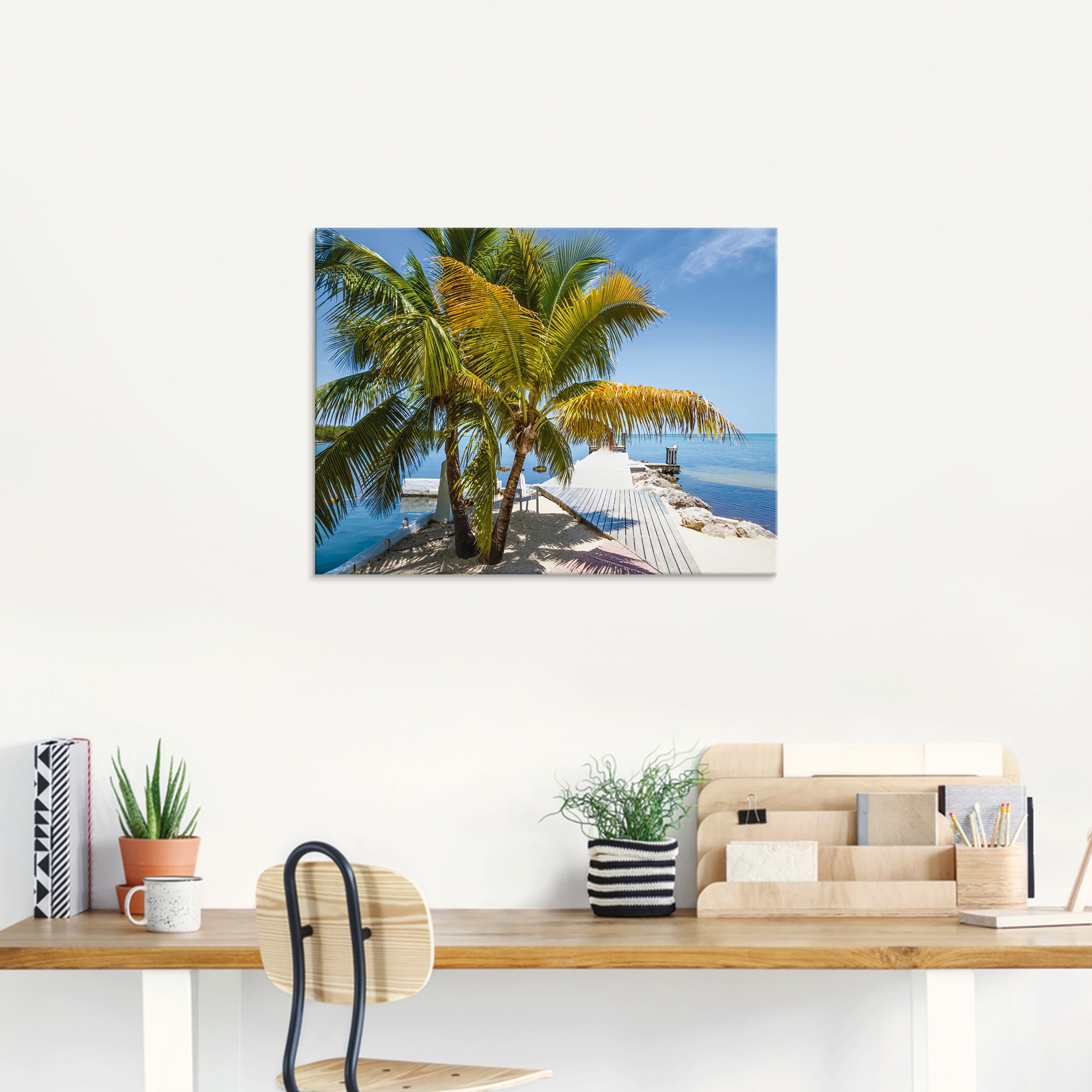 Artland Glasbild »Florida Keys Himmlischer Blick«, Strand, (1 St.), in verschiedenen Grössen