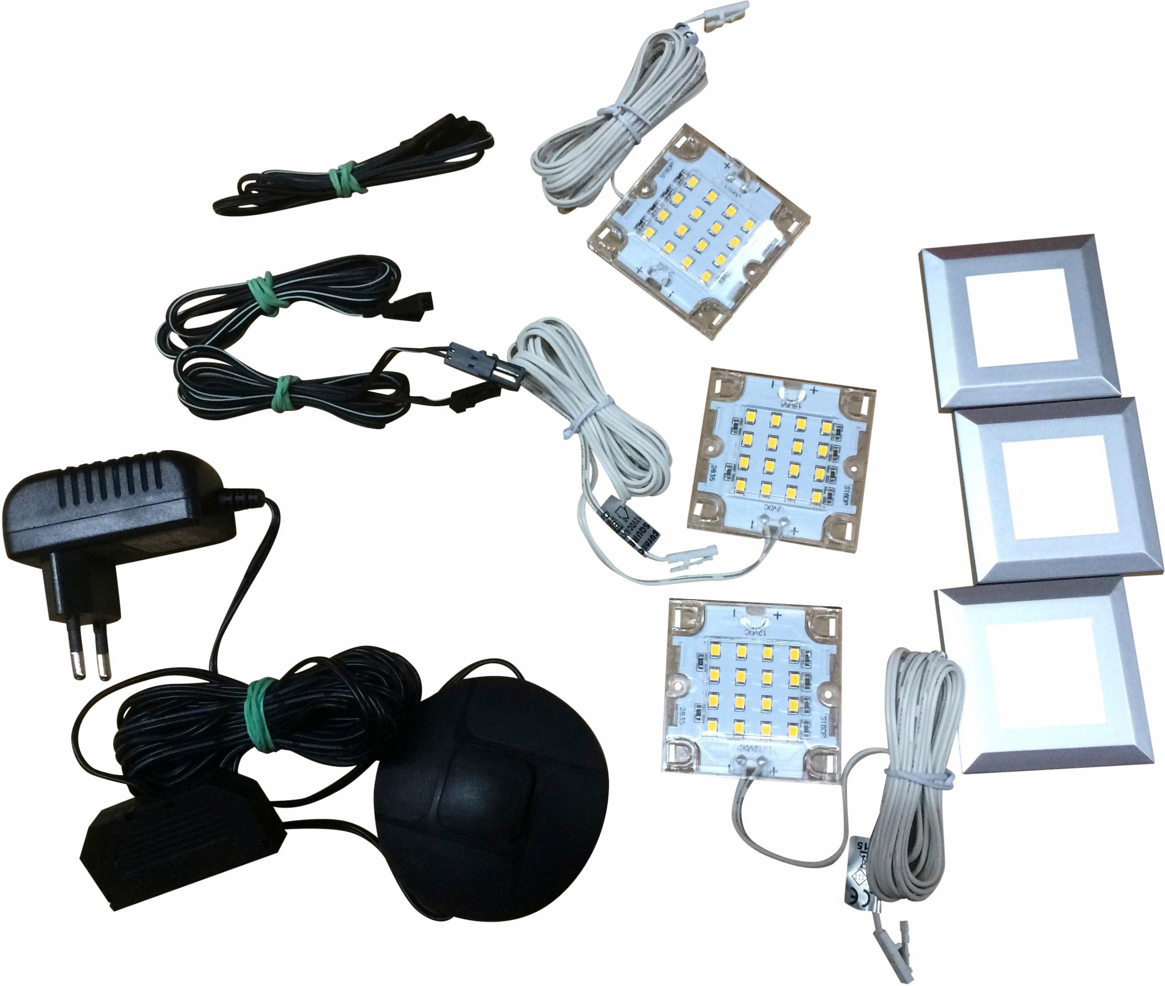 trendteam LED Unterbauleuchte, 16 flammig, Leuchtmittel LED-Board | LED fest integriert, LED Unterbauspots mit kalt-weissem Licht - Mit Fussschalter