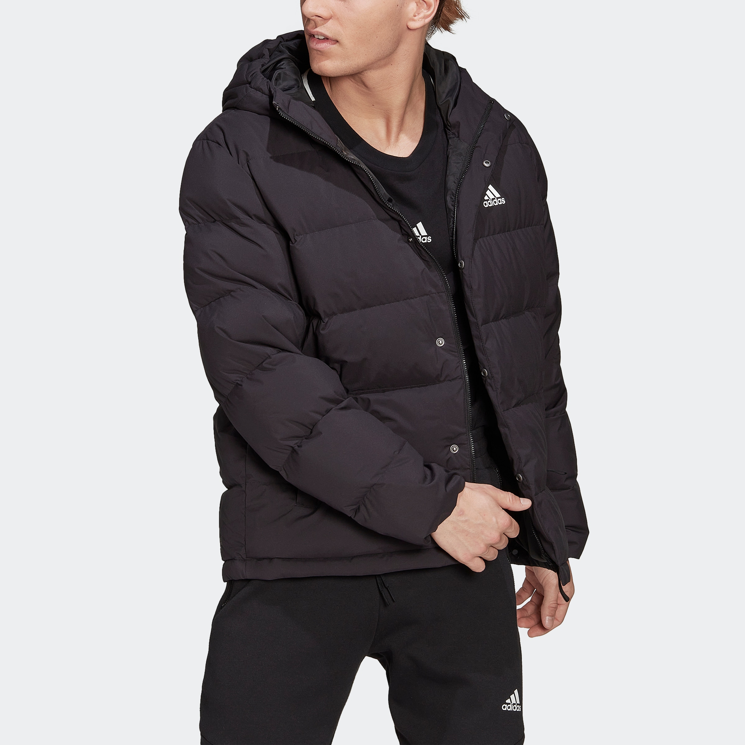 adidas Sportswear Outdoorjacke »HELIONIC HOODED DAUNENJACKE«, mit Kapuze