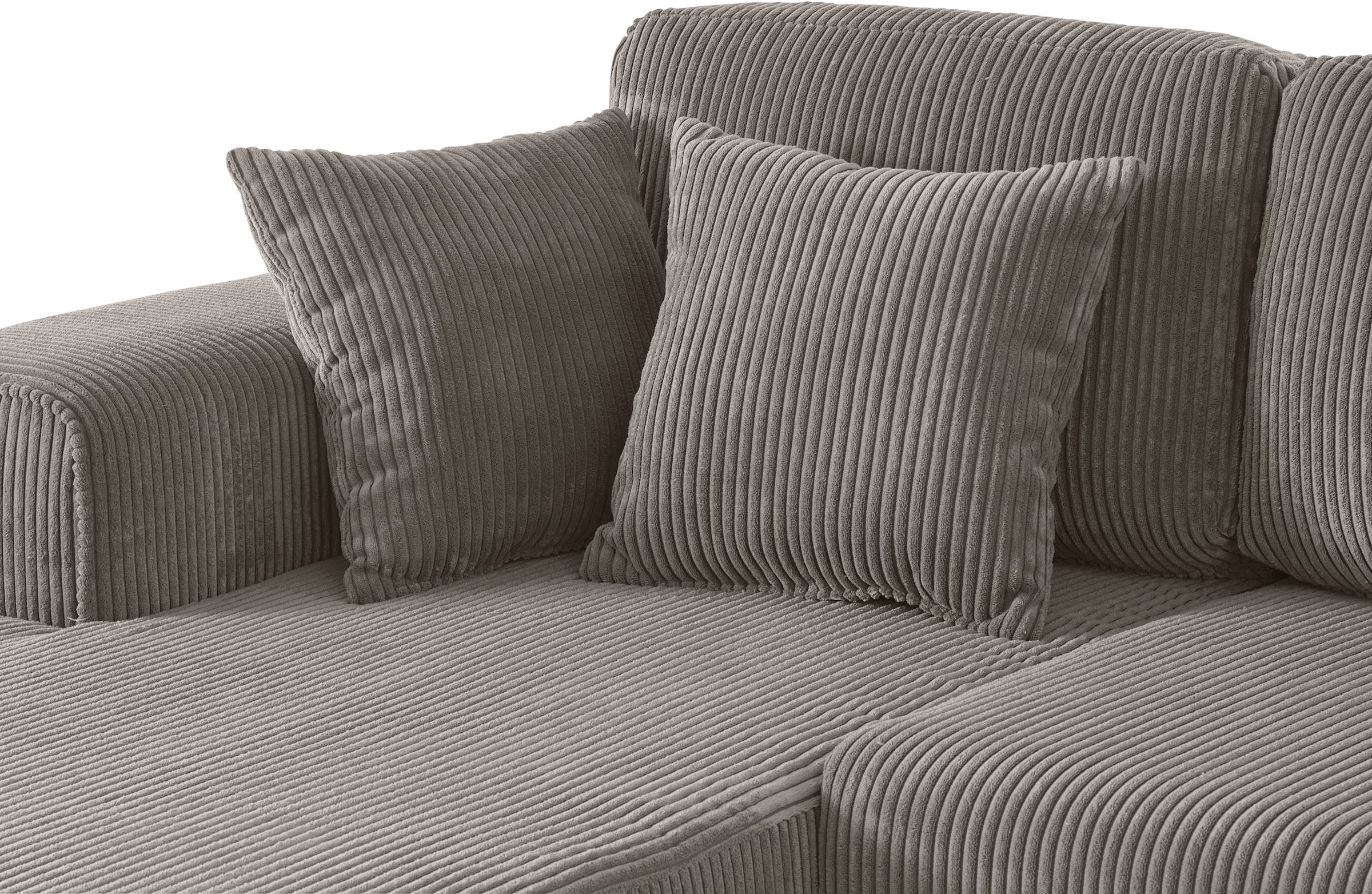 Home affaire Ecksofa »Györ«, L-Form, wahlweise mit Bettfunktion und Bettkasten incl. 2 Zierkissen
