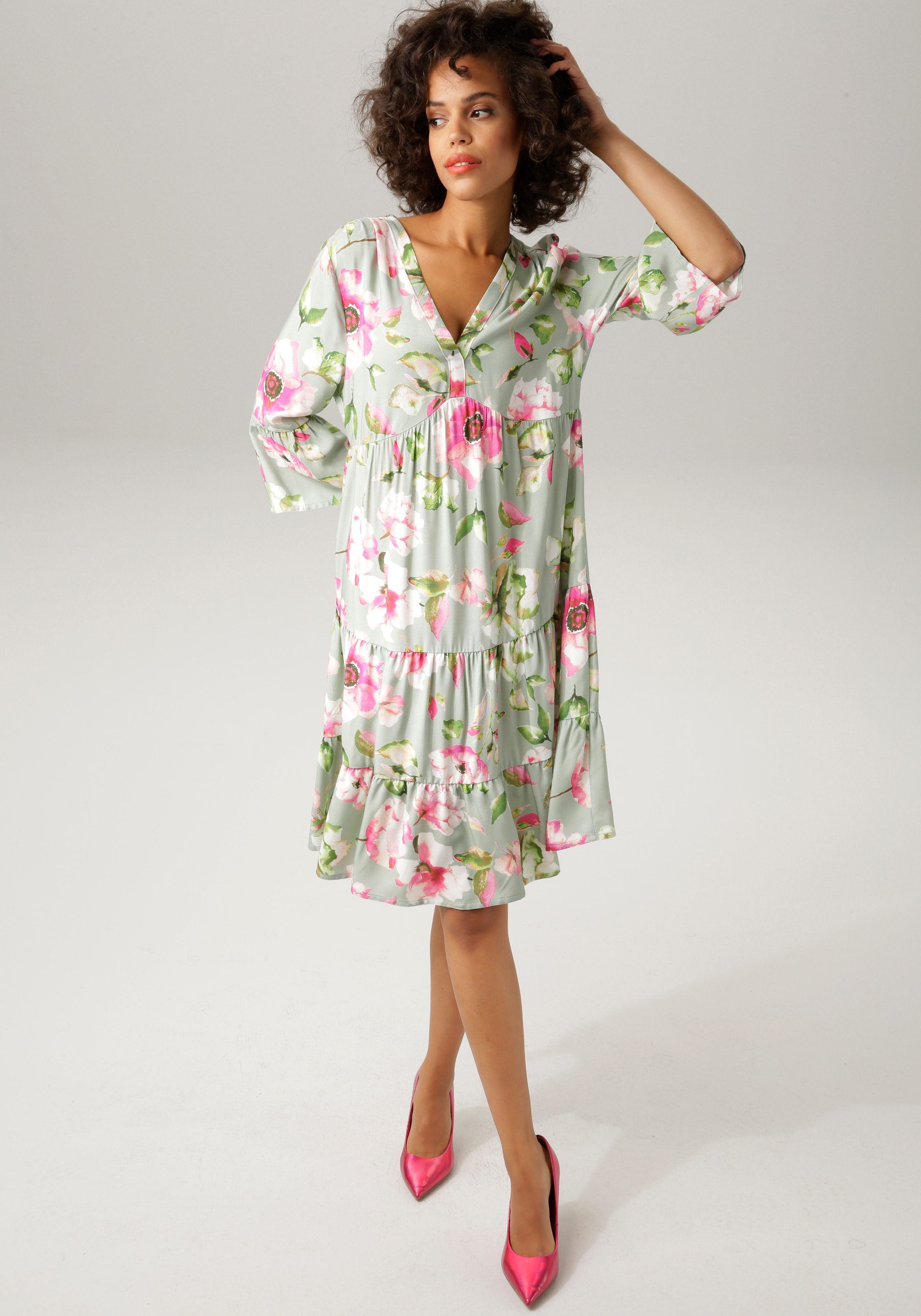 Aniston CASUAL Tunikakleid, mit fantasievollem Blumendruck online shoppen  bei Jelmoli-Versand Schweiz