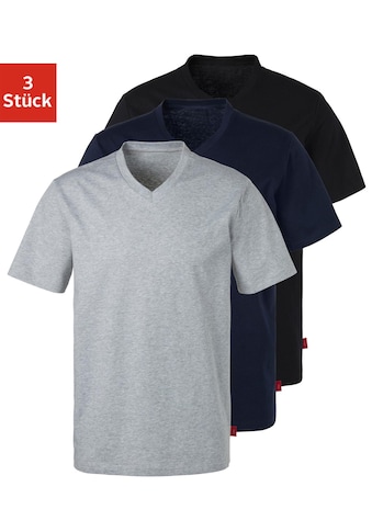 s.Oliver V-Shirt, (3 tlg., 3er-Pack), in uni kaufen