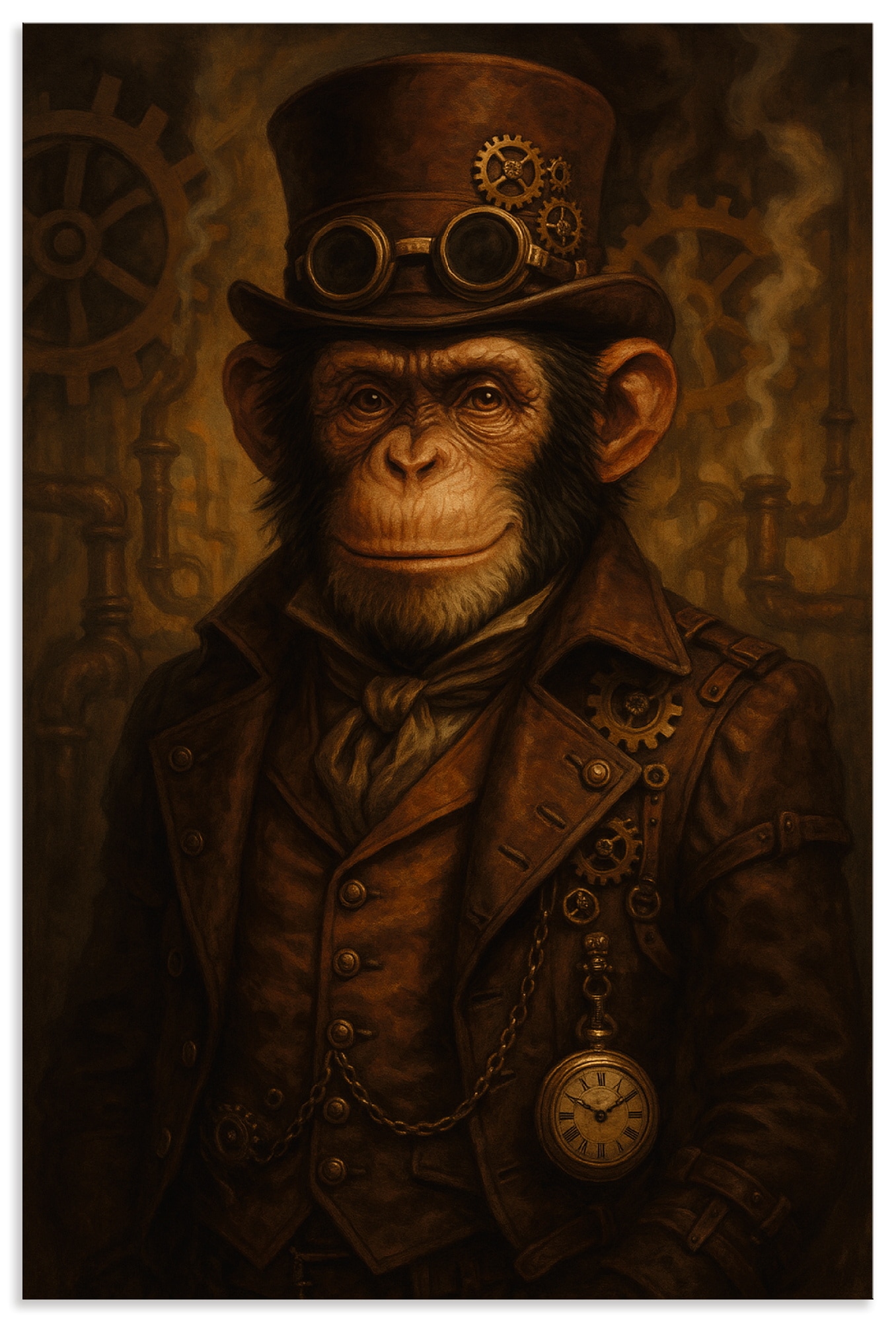 Artland Wandbild "Steampunk-Affe" Affenbilder 1 Stk. tlg. als Alubild, Leinwandbild, Poster, Wandaufkleber in verschied. Grössen