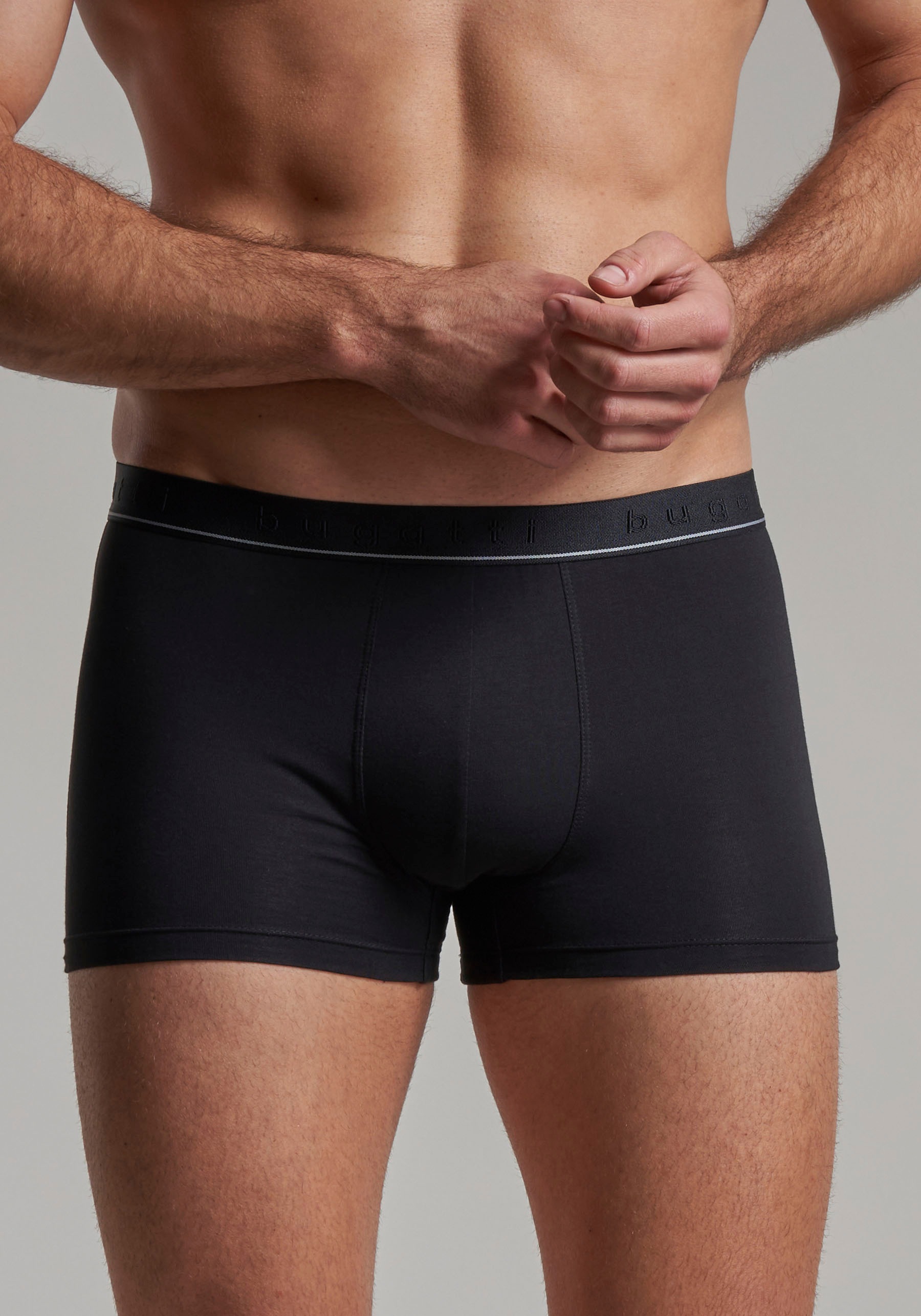 bugatti Boxershorts »Pants 2er Pack, ROM«, (2er Pack), weich, wärmend, basic, eng, bequem, breiter Logobund