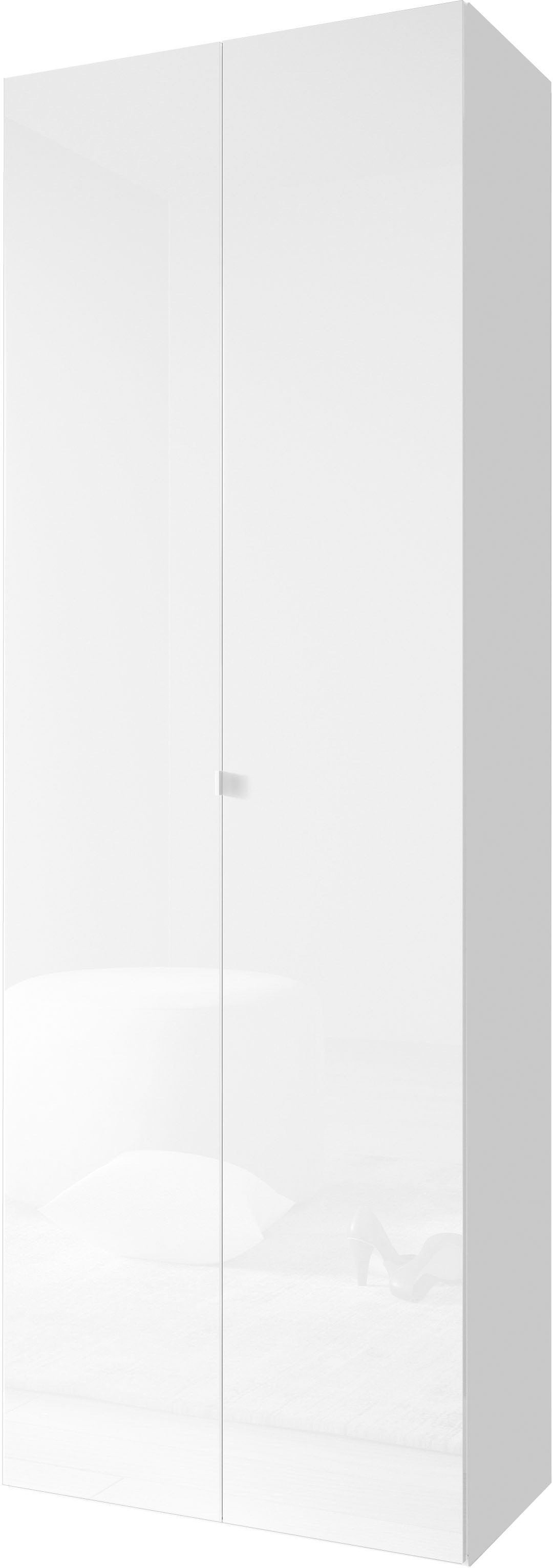 GOODproduct Schuhschrank "SMILE Breite 63 cm, Höhe 184 cm, Schuhregal mit 7 Ebenen," Schuhkommode in Weiss Hochglanz Lack