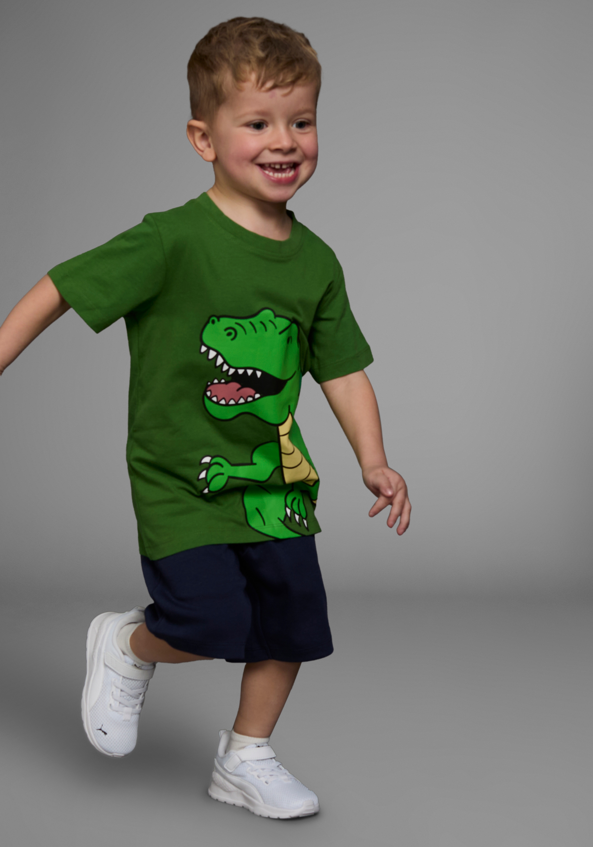 KIDSWORLD T-Shirt »DINOSAURIER«, Kurzarm, Basic-Passform, bedruckt, Rundhalsausschnitt