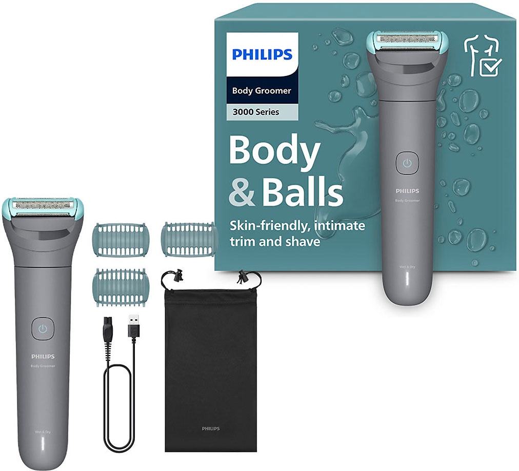 Philips Elektrokörperrasierer »Serie 3000 BG3485/15« 3 Stk. Aufsätze mit Triple Protect-Rasiersystem, wasserfest, inkl. Aufbewahrungstasche