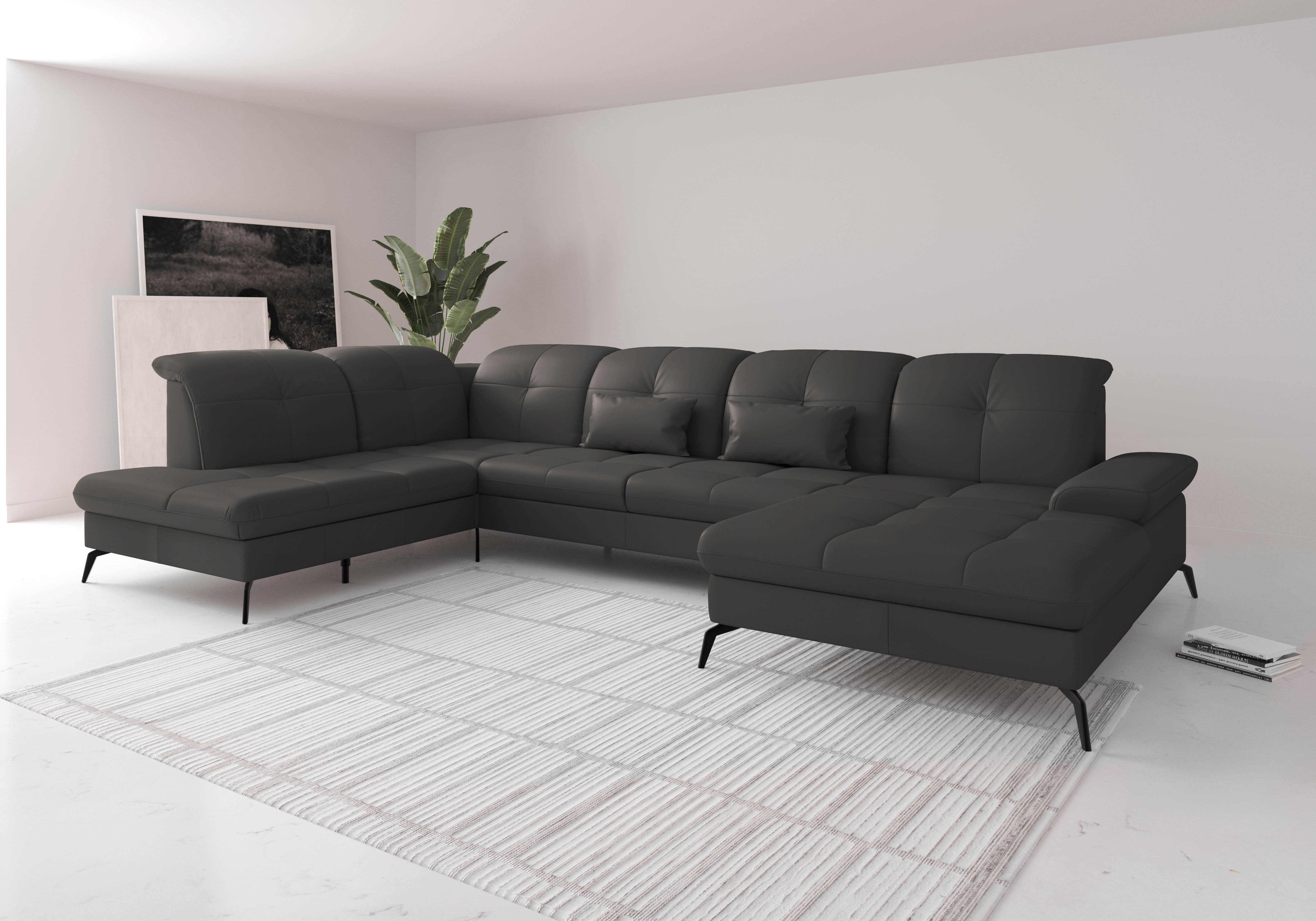 sit&more Wohnlandschaft "Amica, U-Form, inkl. Sitztiefenverstellung und Armteilverstellung" wahlweise mit Kopfteilverstellung, Bettfunktion und Bettkasten