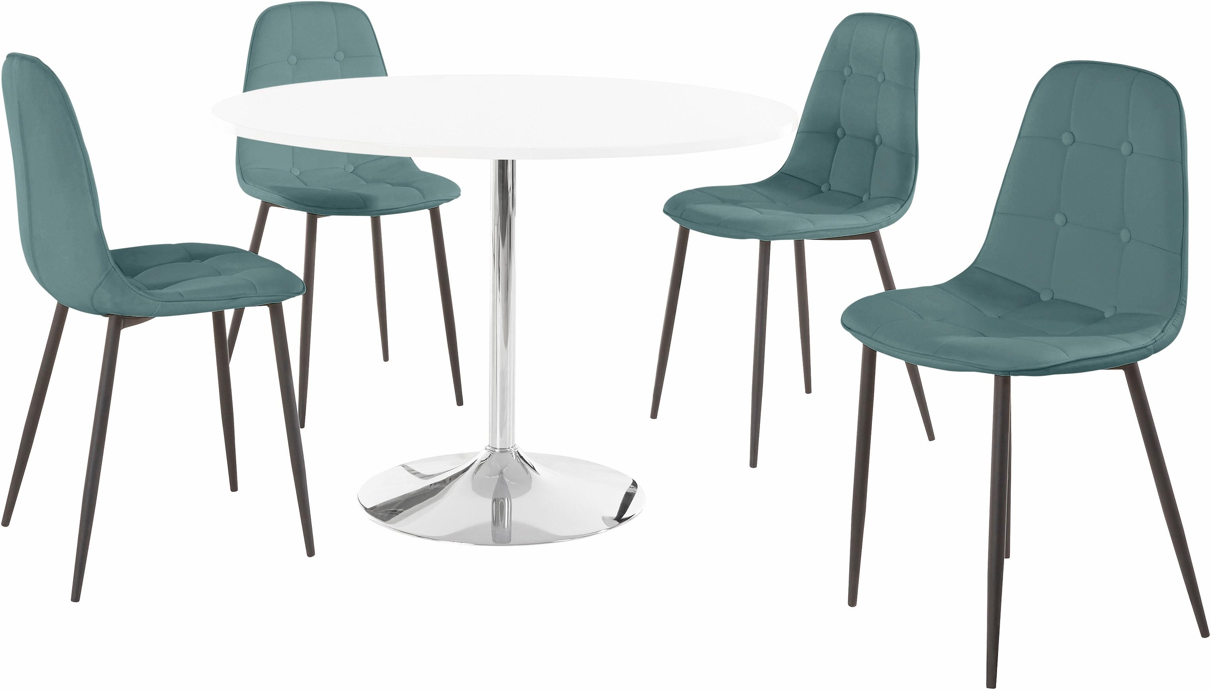 INOSIGN Essgruppe, (Set, 5 tlg.), mit rundem Tisch in weiss Hochglanz