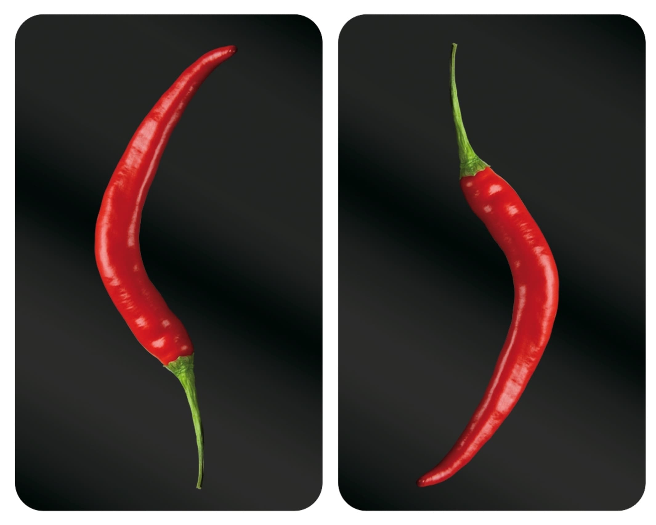 WENKO Herd-Abdeckplatte »Universal Modell Hot Peperoni«, (Set, 2 tlg.), Herdabdeckung für alle Herdarten, kratzfest, mit rutschfesten Füssen