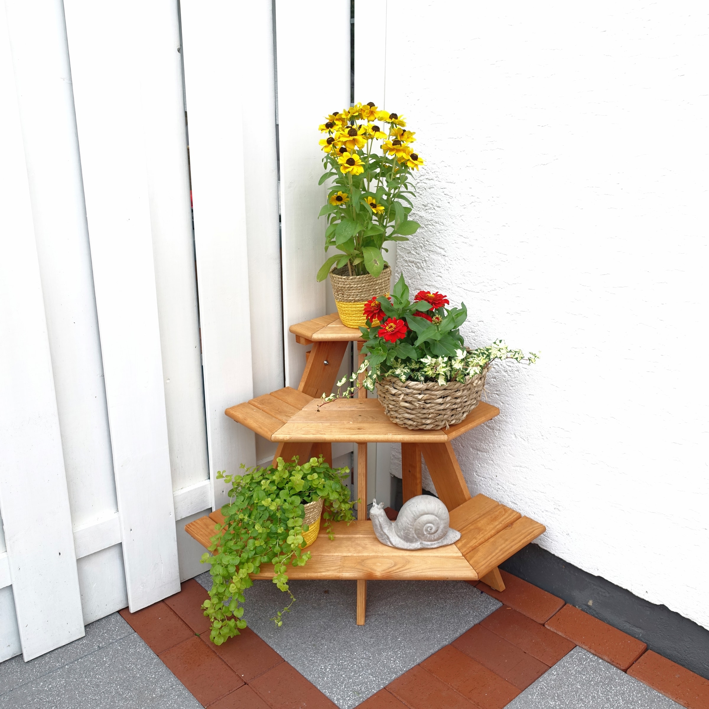 promadino Blumenständer »Blummentreppe Ecke«, BxTxH: 87x59x62 cm