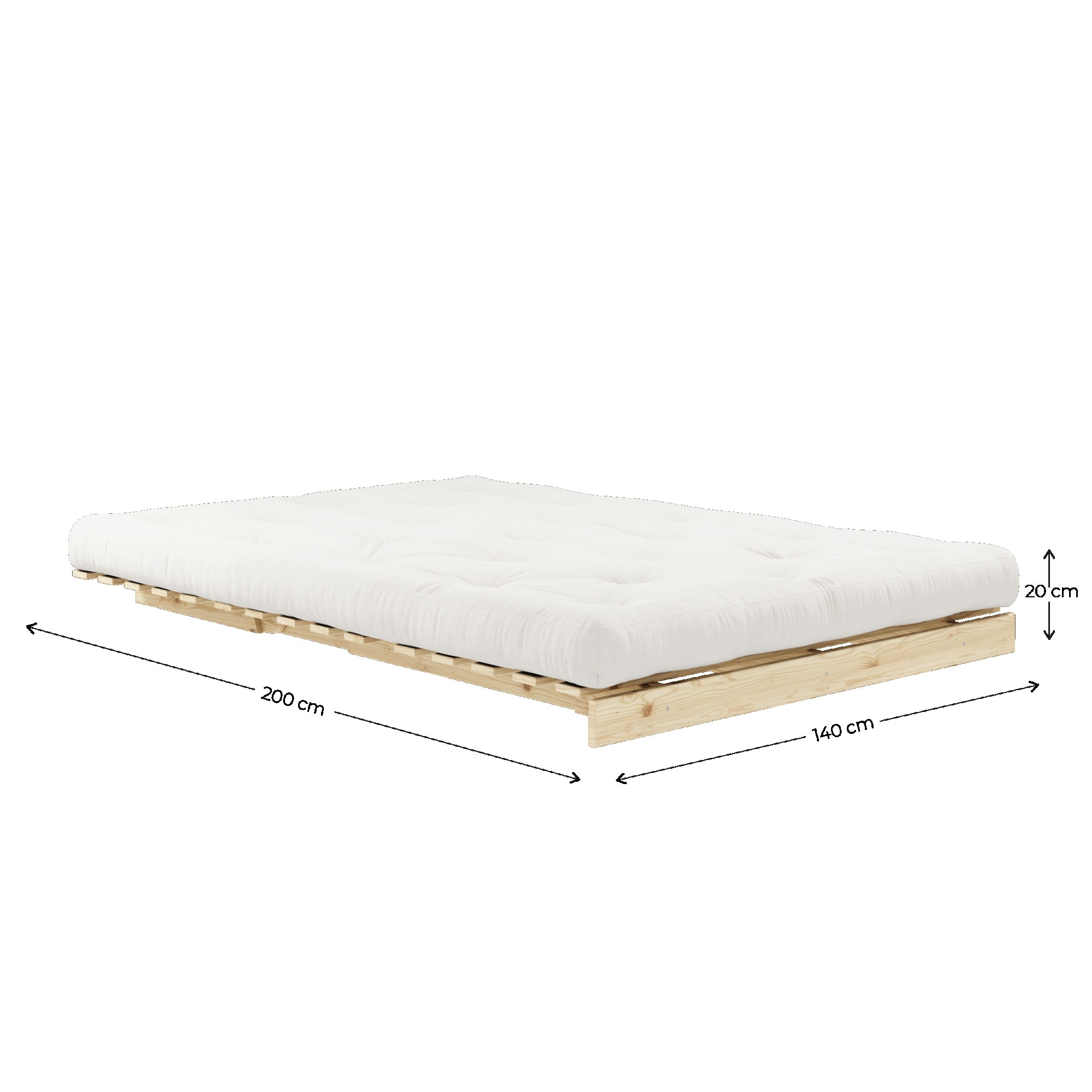 Karup Design Daybett »Daybett Roots Schlafsofa – Gästebett & Sofa aus FSC®-Kiefer«, Inkl. Futonmatratze, in mehreren Grössen & Farben erhältlich
