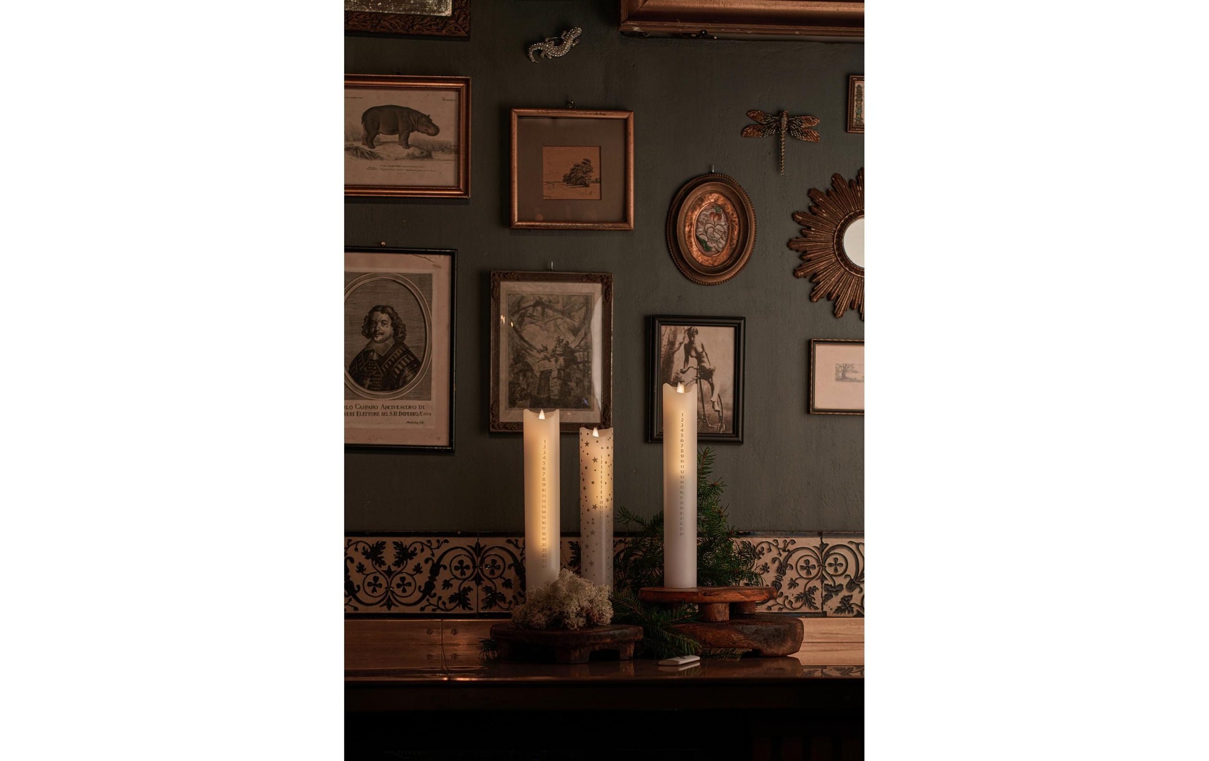 Sirius Adventskerze »LED-Kerzen Advent Calendar silberfarben«