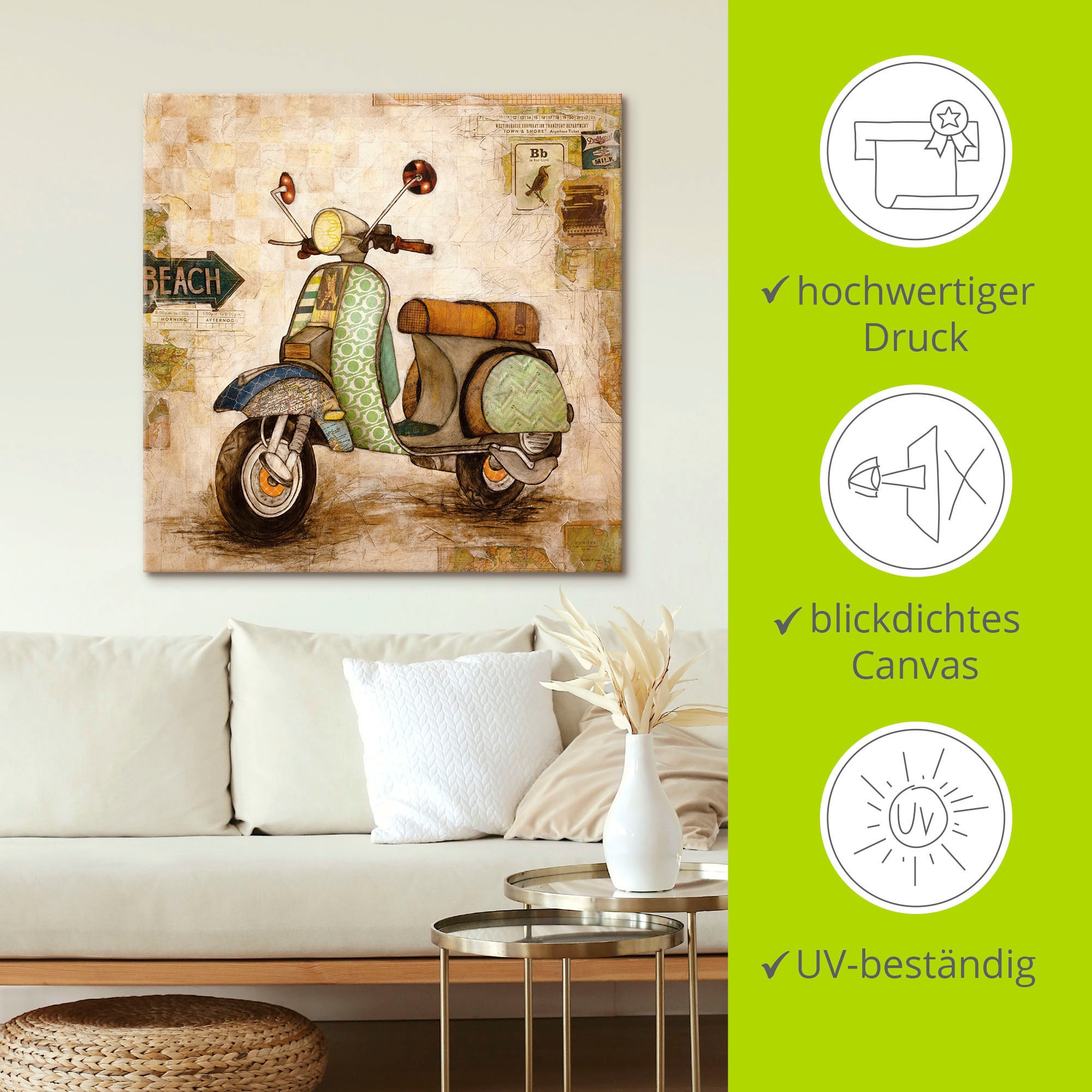 Artland Leinwandbild »Drum herum II«, Motorräder & Roller, (1 St.), auf Keilrahmen gespannt