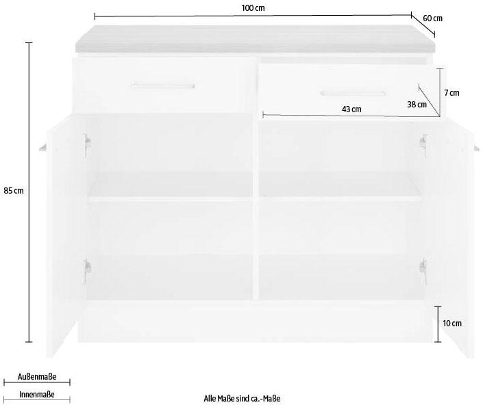 wiho Küchen Unterschrank »Zell«, Breite 100 cm online kaufen |  Jelmoli-Versand