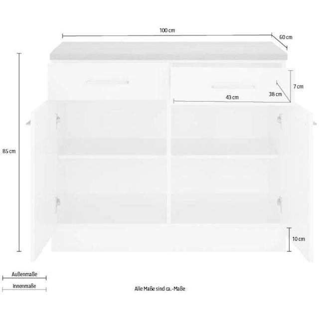 wiho Küchen Unterschrank »Zell«, Breite 100 cm online kaufen |  Jelmoli-Versand | Backofenumbauschränke