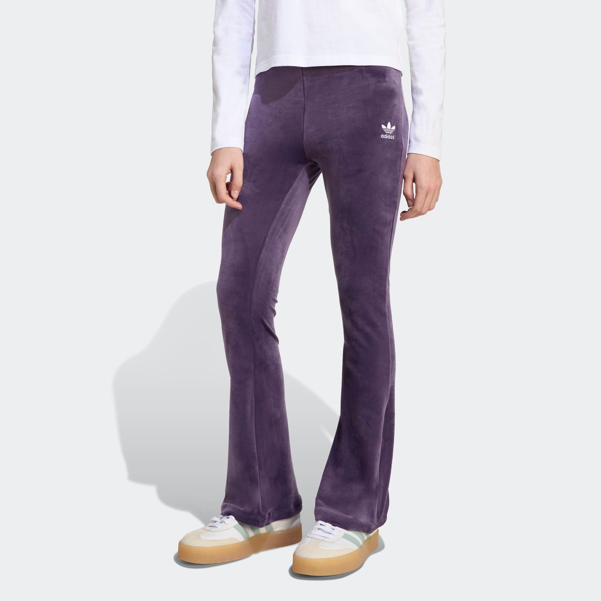 Adidas Originals, Unisex, adidas Originals Sporthose »VELOUR PANTS« sportlicher Stil, für Kinder, aus Polyester und Elasthan, aurora plum, weiß, 158, 