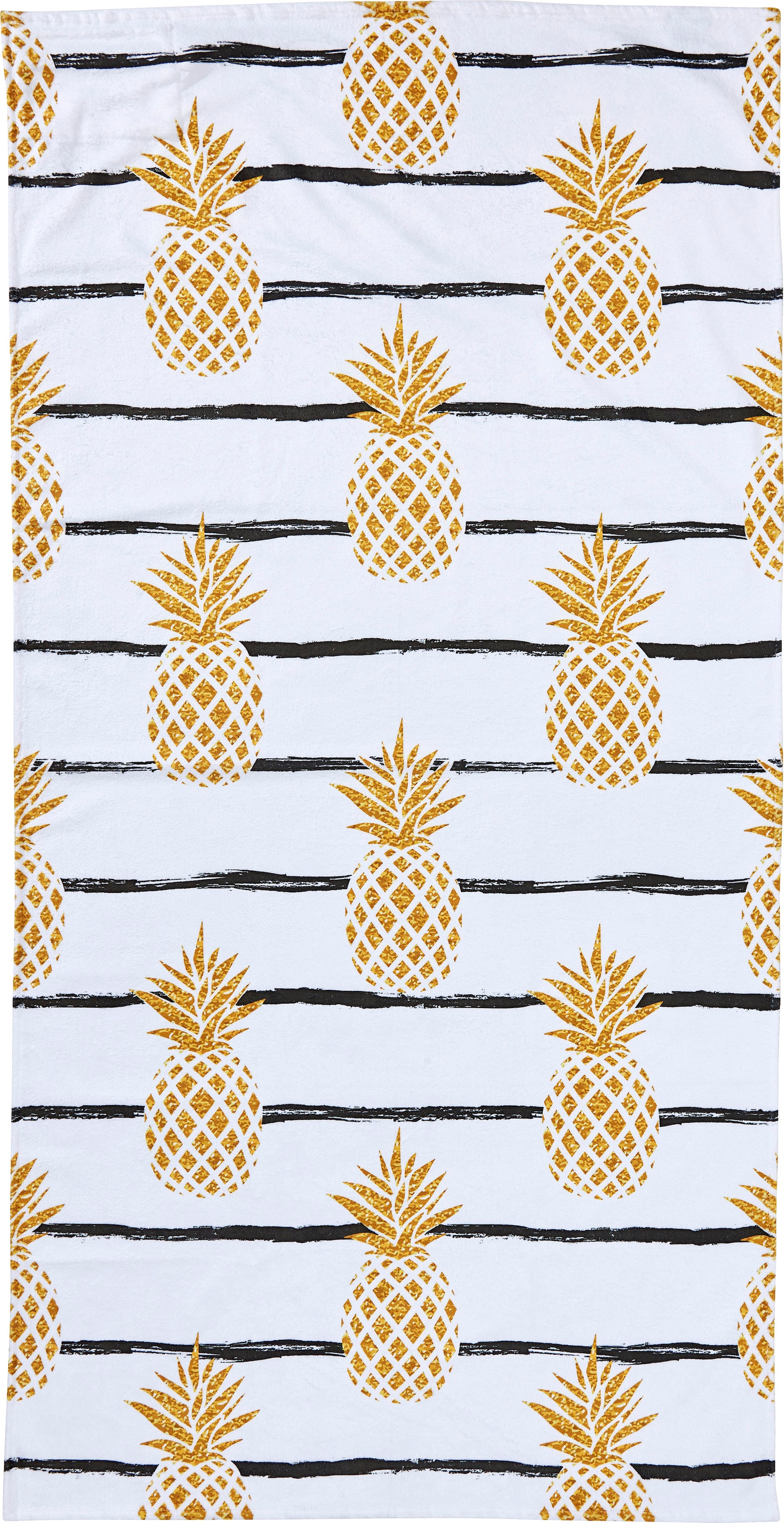 St.), Shop Jelmoli-Online im für ❤ Motiv, »Pineapple«, (1 Reisverschluss-Tasche eingenähte entdecken done.® Strandtuch Wertgegenstände Ananas mit