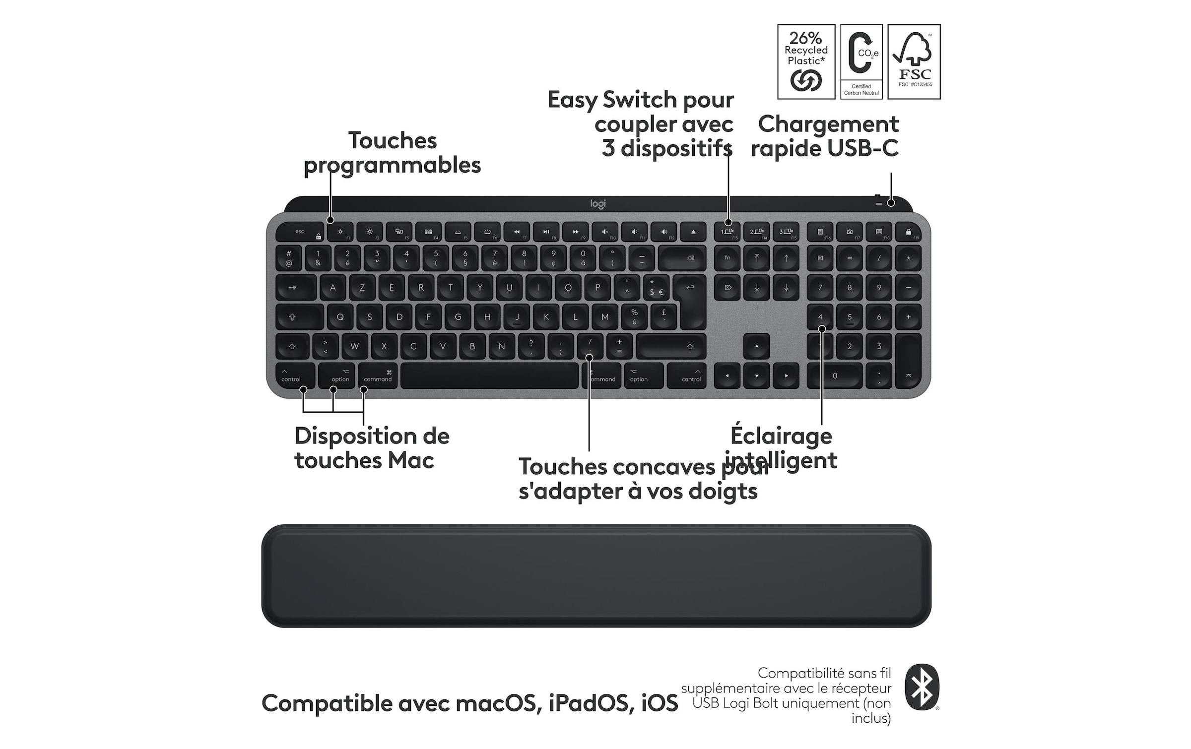 Logitech Tastatur- und Maus-Set »MX Keys S Combo for Mac«