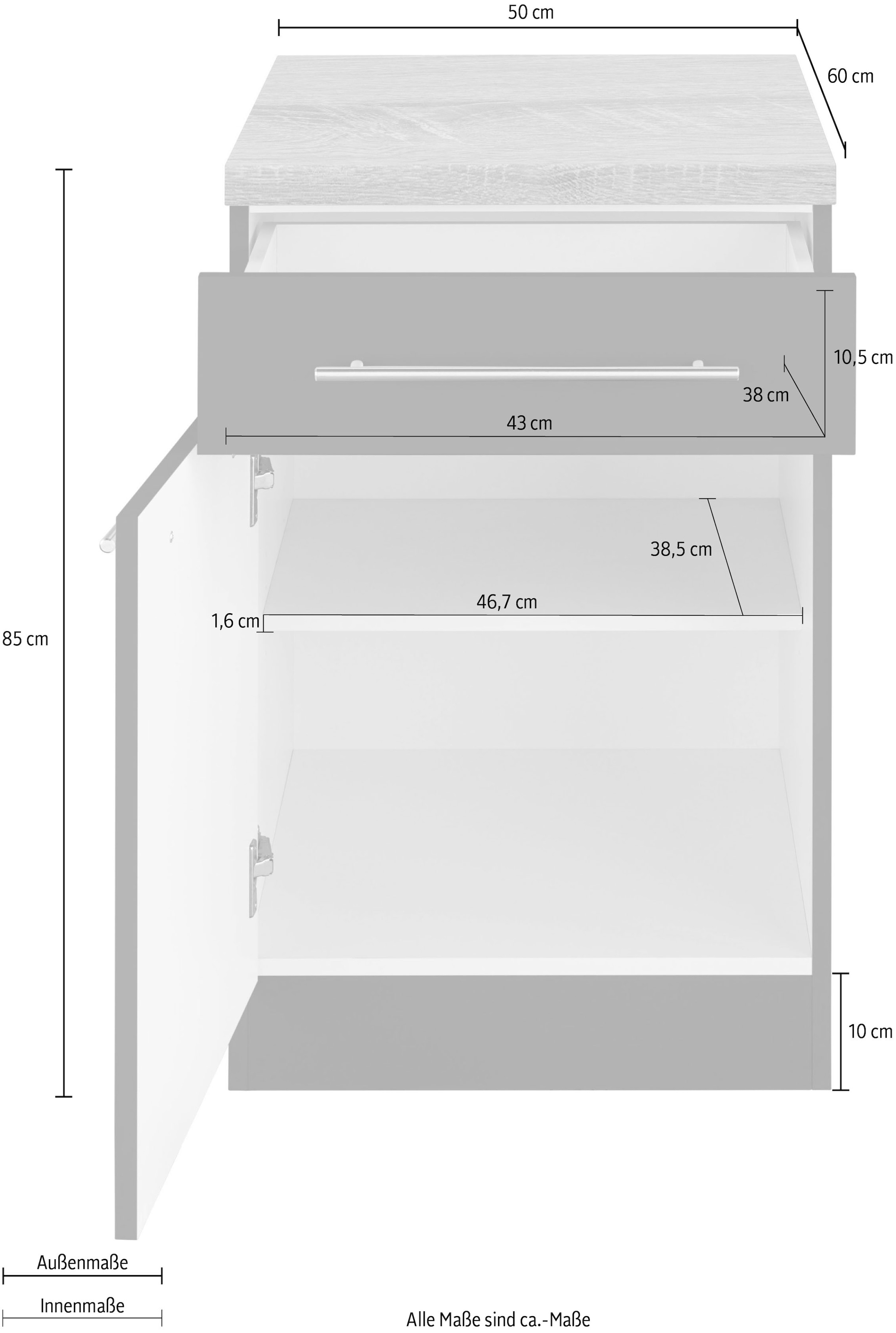 wiho Küchen Unterschrank »Unna«, 50 cm breit