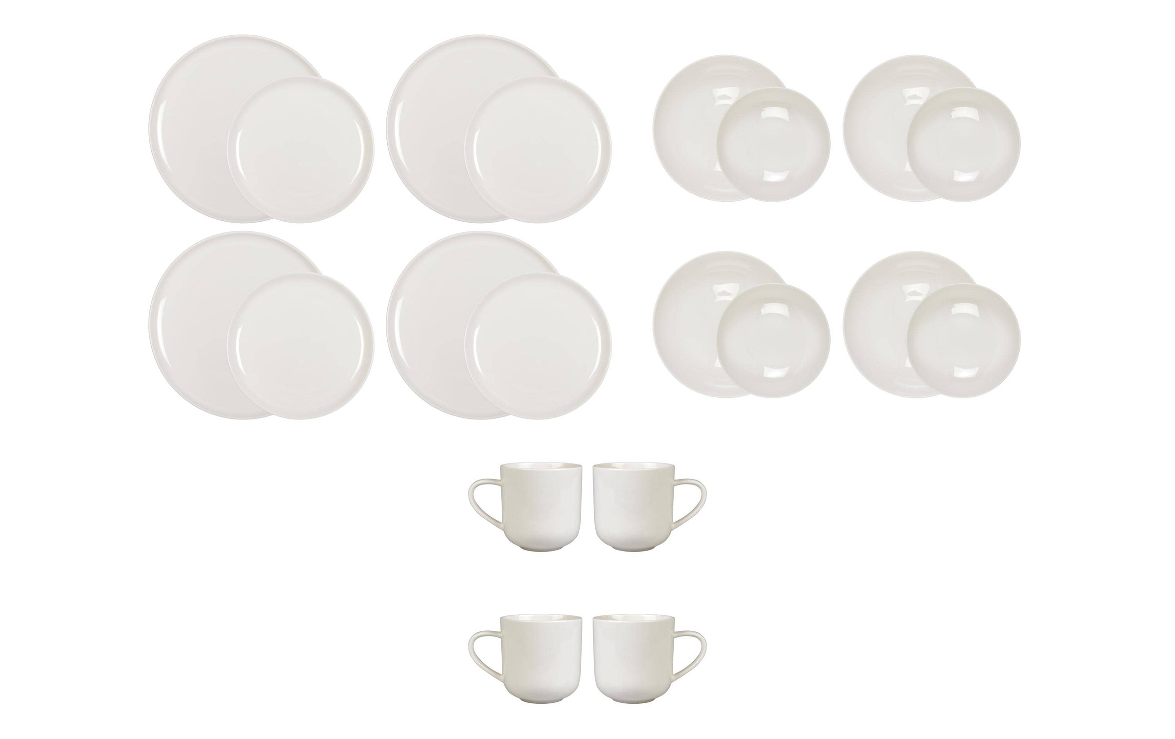 FURBER Kombiservice »20-teilig, Weiss«, (20 tlg.)