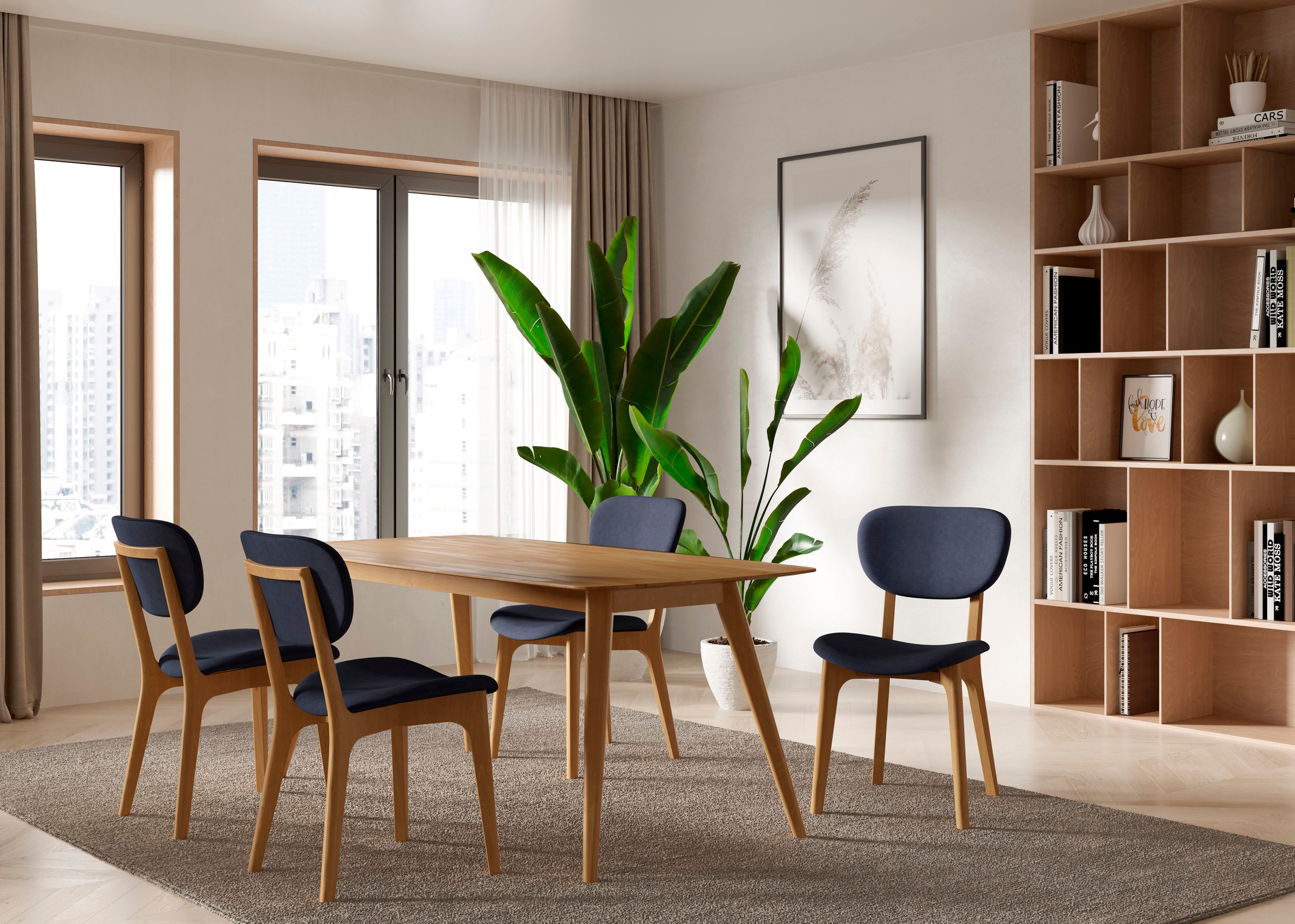 INOSIGN Stuhl »COZY Made in Italy«, (Set), 2 St., Microfaser, Gestell in Buche, Kirsch- oder Nussbaum, Massivholz, Design Stuhl