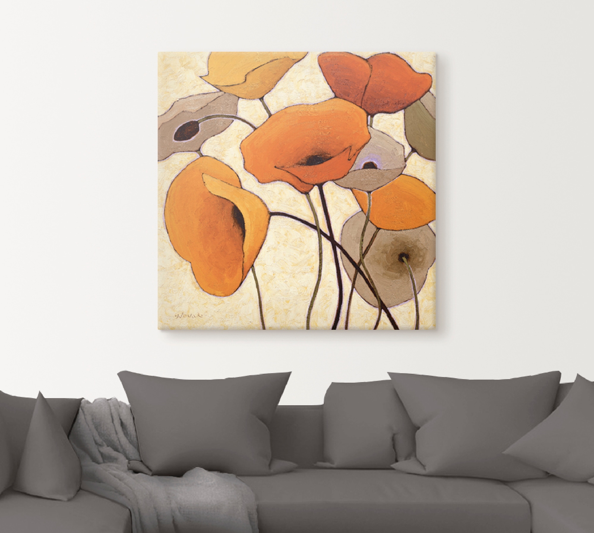 Artland Wandbild »Kürbismohn III«, Blumen, (1 St.), als Leinwandbild, Wandaufkleber in verschied. Grössen