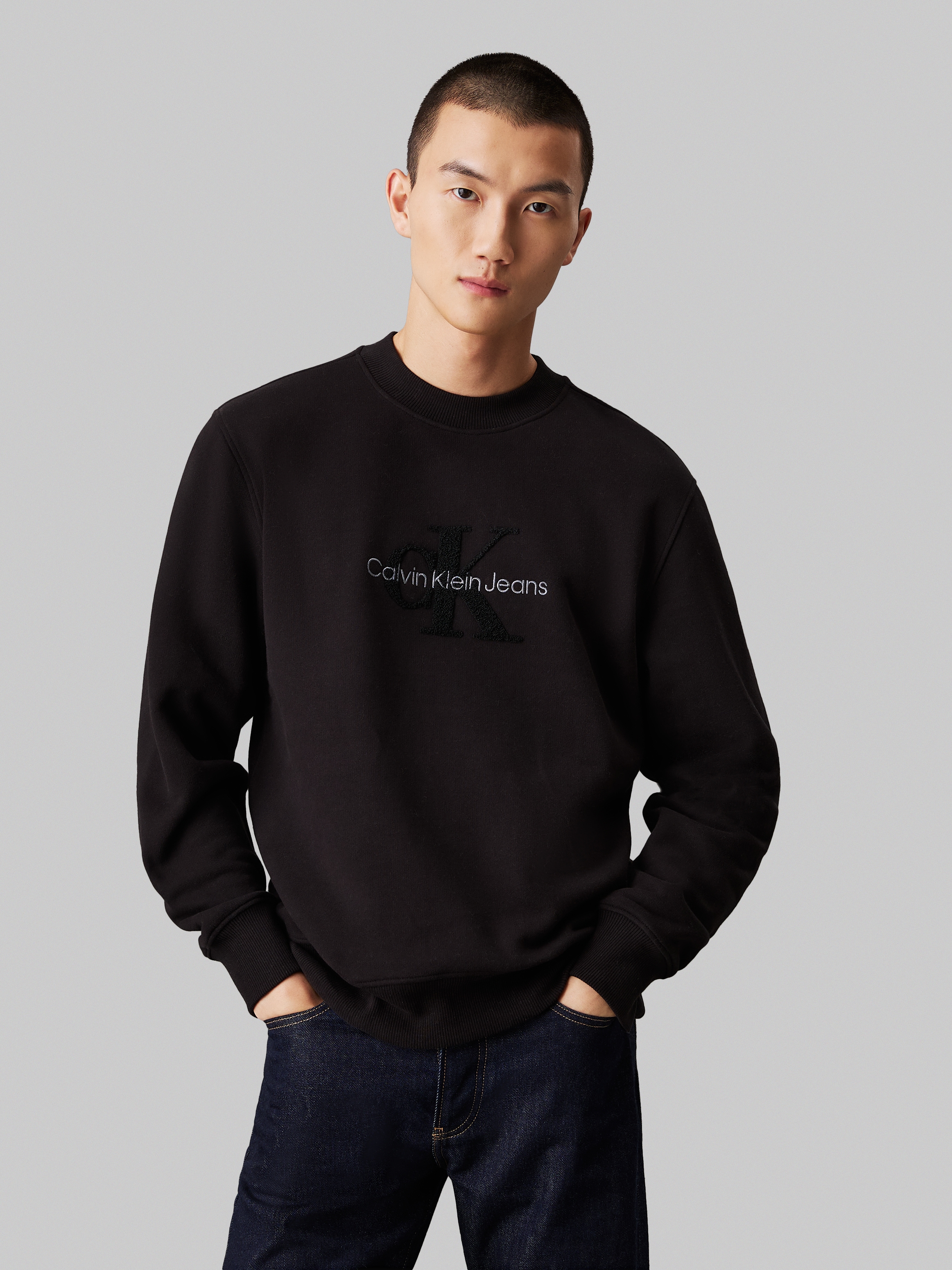 Sweatshirt »CHENILLE MONOLOGO CREW NECK«, mit Logostickerei