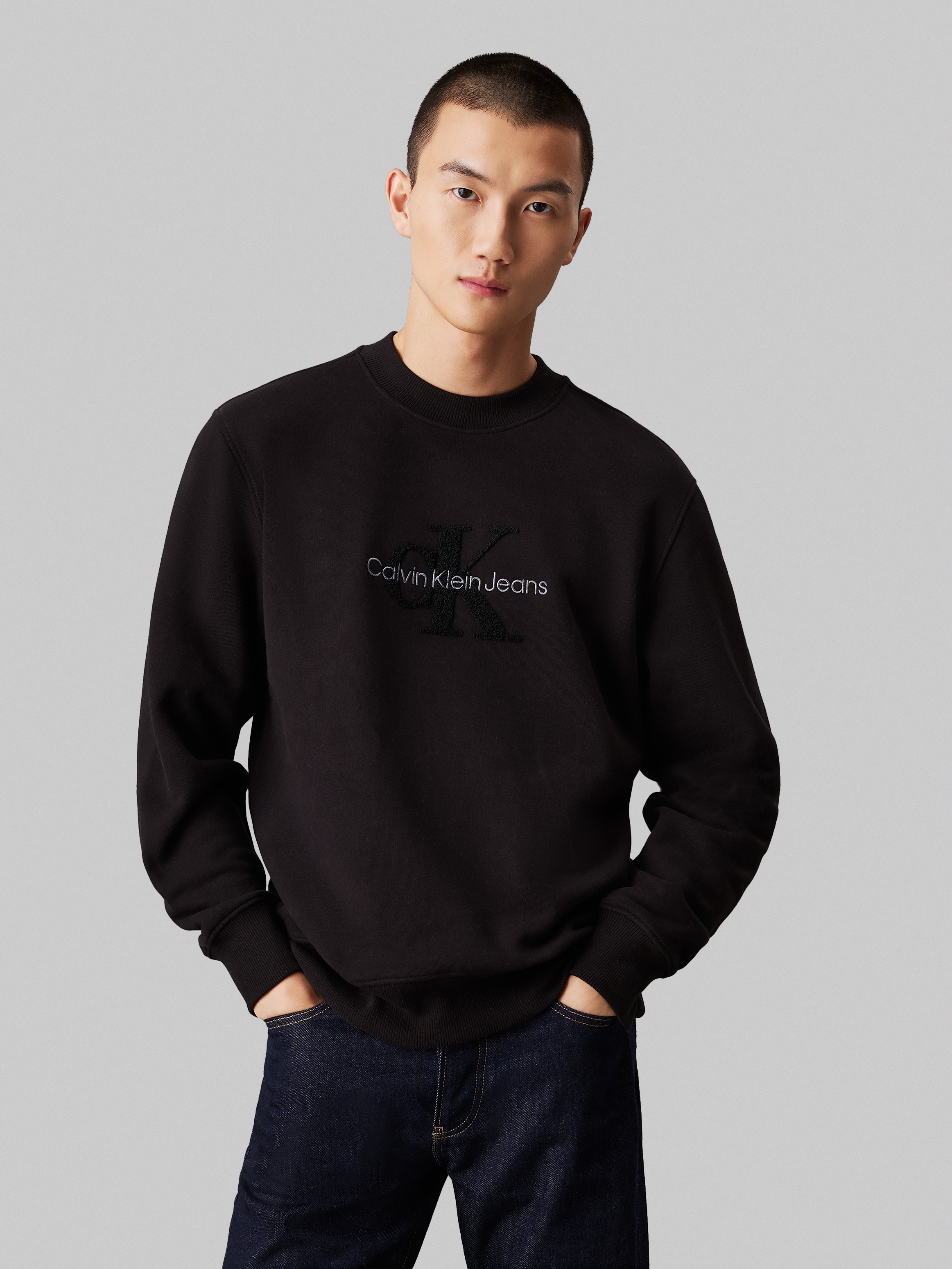 Calvin Klein Jeans Sweatshirt »CHENILLE MONOLOGO CREW NECK«, mit Logostickerei