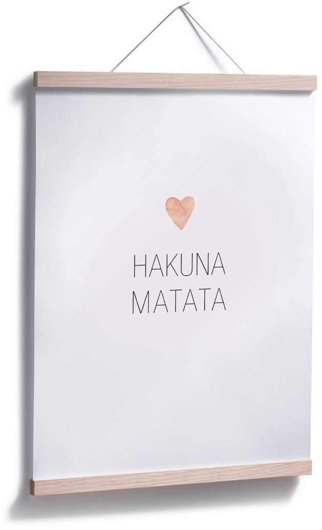 shoppen Matata«, St.), Wall-Art Jelmoli-Versand Hakuna Poster, | Bild, Schriftzug Wandposter Wandbild, Poster »Herz online (1 Schriftzug,