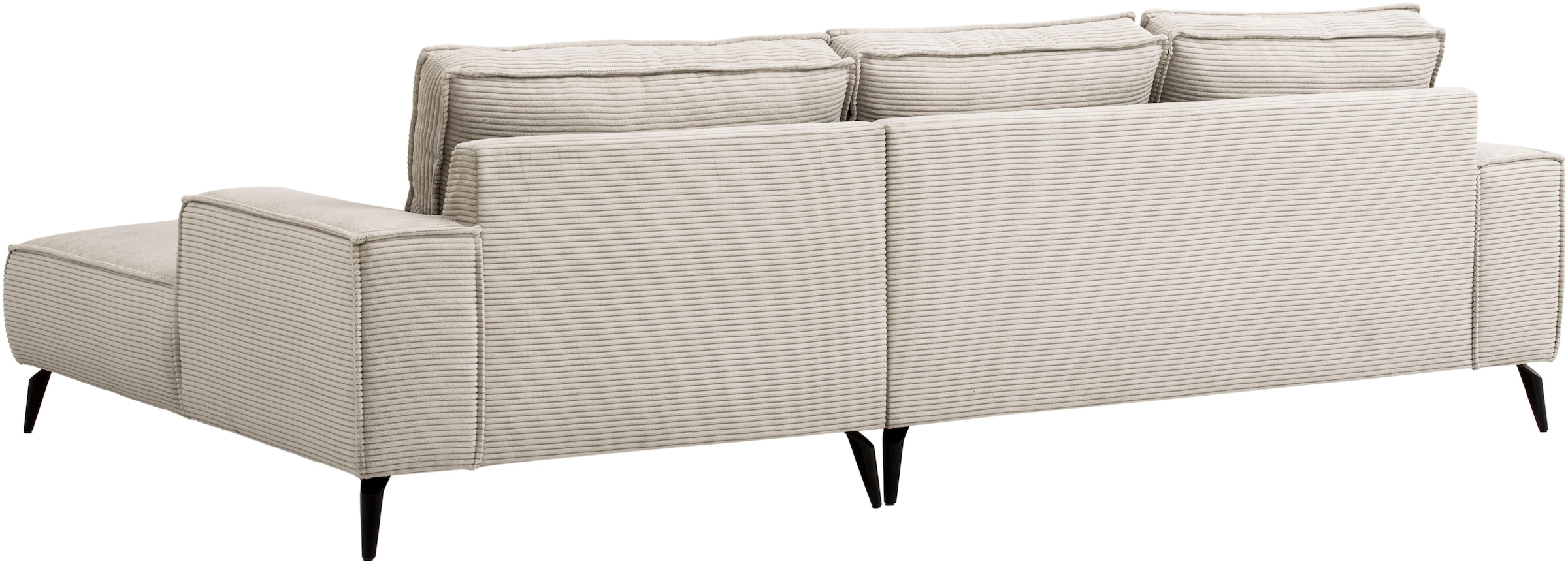 andas Ecksofa »TVINNU, L-Form in Cord, Sofa«, wahlweise Recamiere rechts/links, schwarze Füsse, bequemer Sitzkomfort