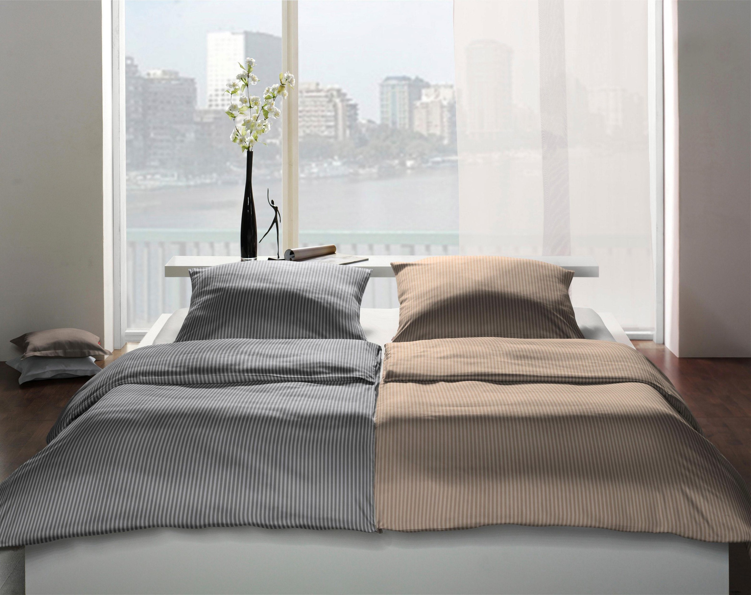 fleuresse Bettwäsche "Linz" 2 Stk. Halbleinen, 50% Baumwolle, 50% Leinen, 135x200, 155x220, 200x200cm