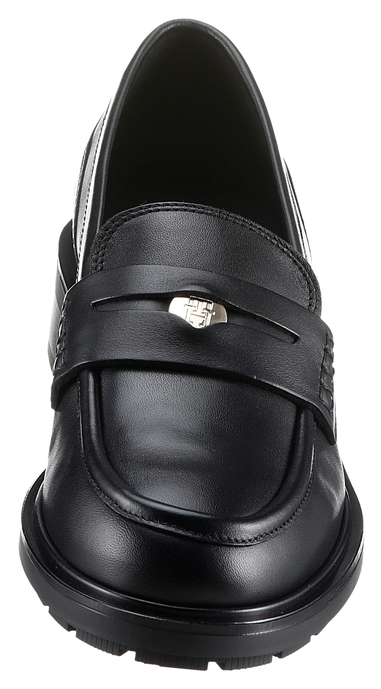 Tommy Hilfiger Loafer »TH PENNY LOAFER«, Businessmode, Blockabsatz, Slipper, Halbschuh mit Zierriegel