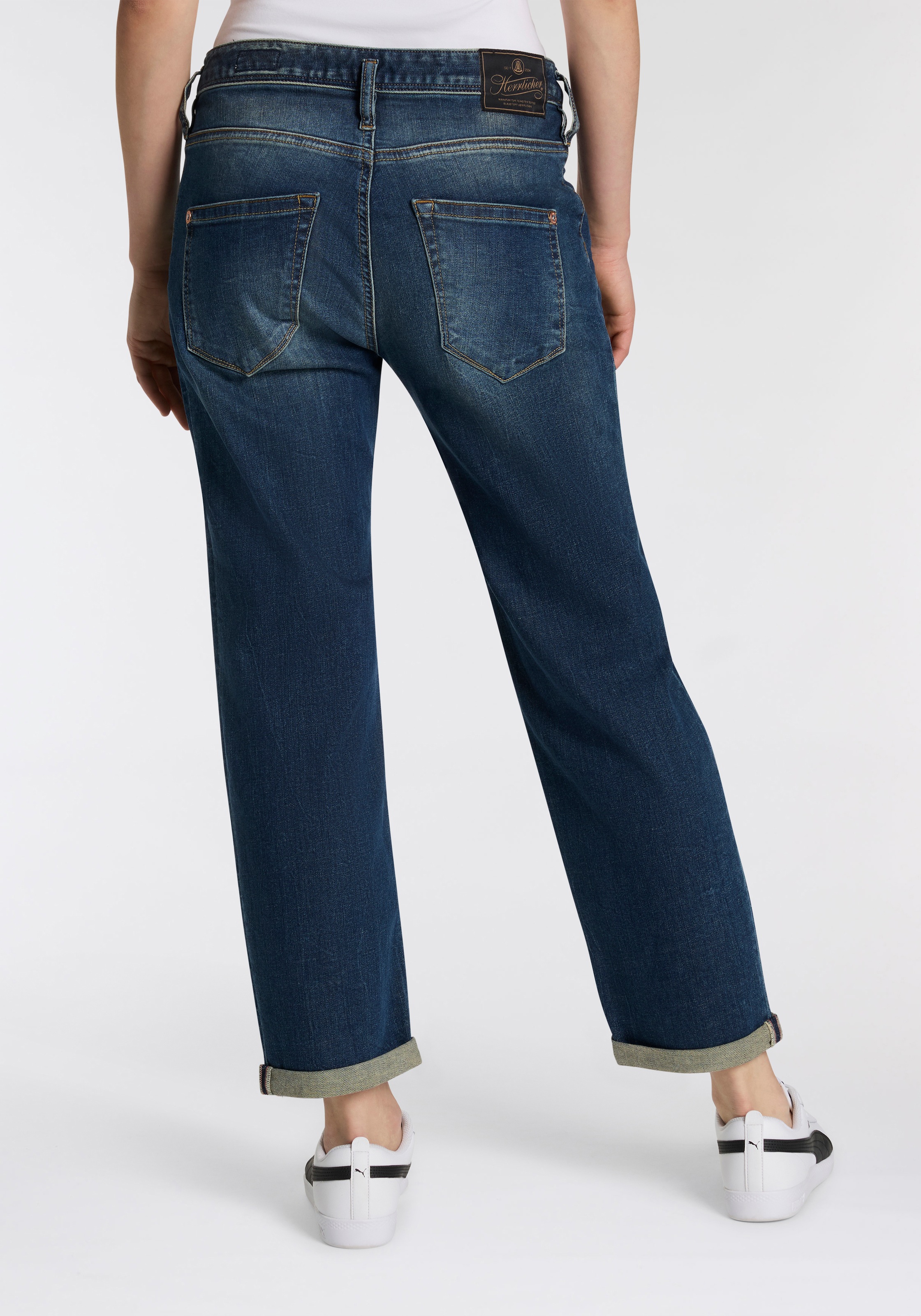 Herrlicher Boyfriend-Jeans »Shyra Tap Organic Denim«, mit halbverdeckter Knopfleiste