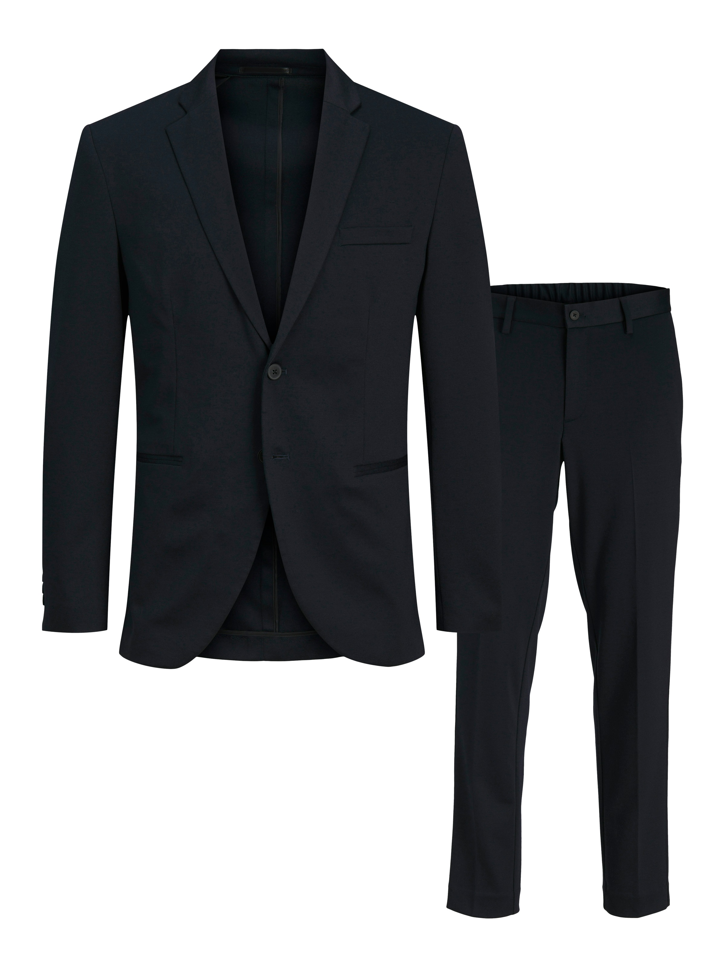 Jack & Jones Junior Anzug »JJEJAXON sorgt für stylischen Look mit optimaler Passform« Set, 2 tlg. slim fit unifarben, modisch, slim fit, Jersey, Reverskragen