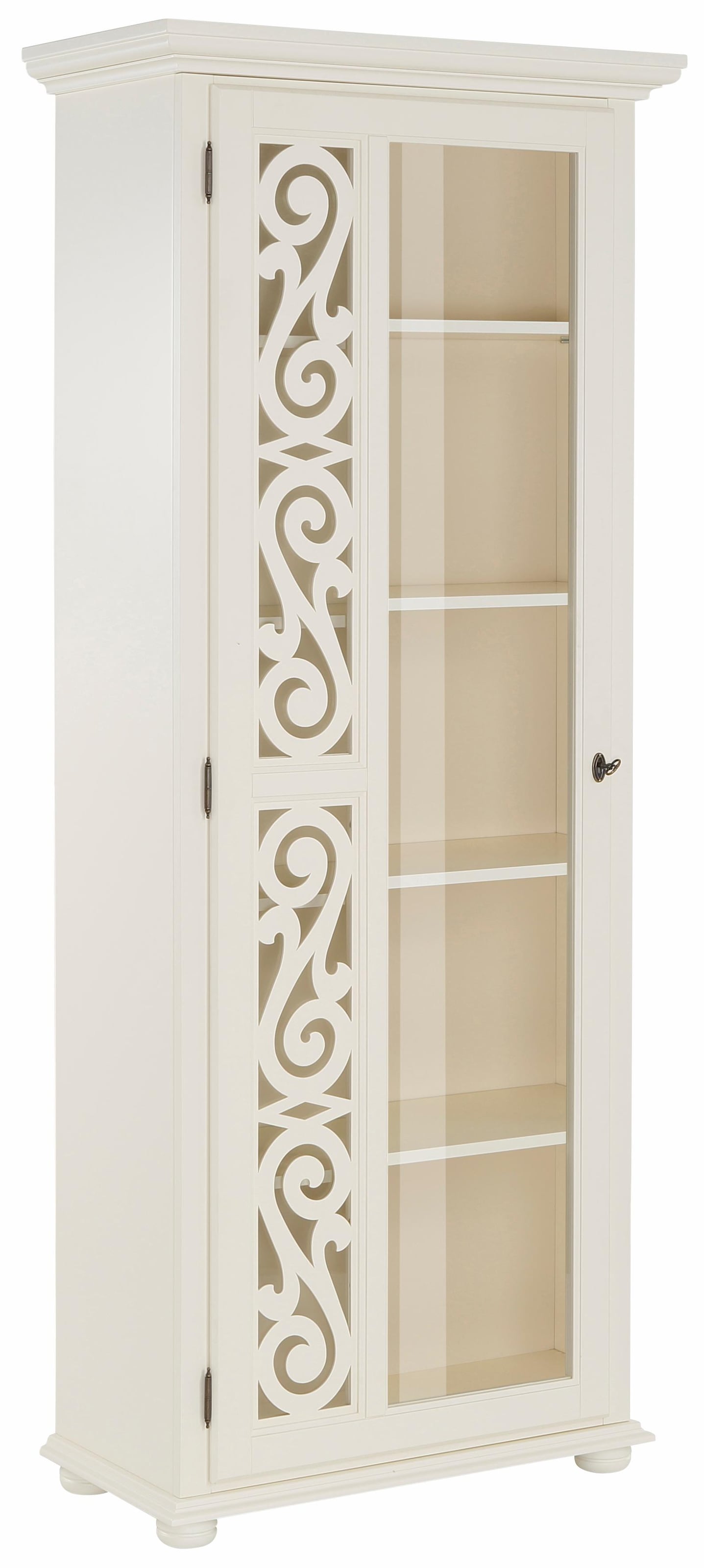 Home affaire Vitrine »Arabeske«, mit Fräsungen auf der Türfront, Türanschlag auswählbar, Höhe 190 cm