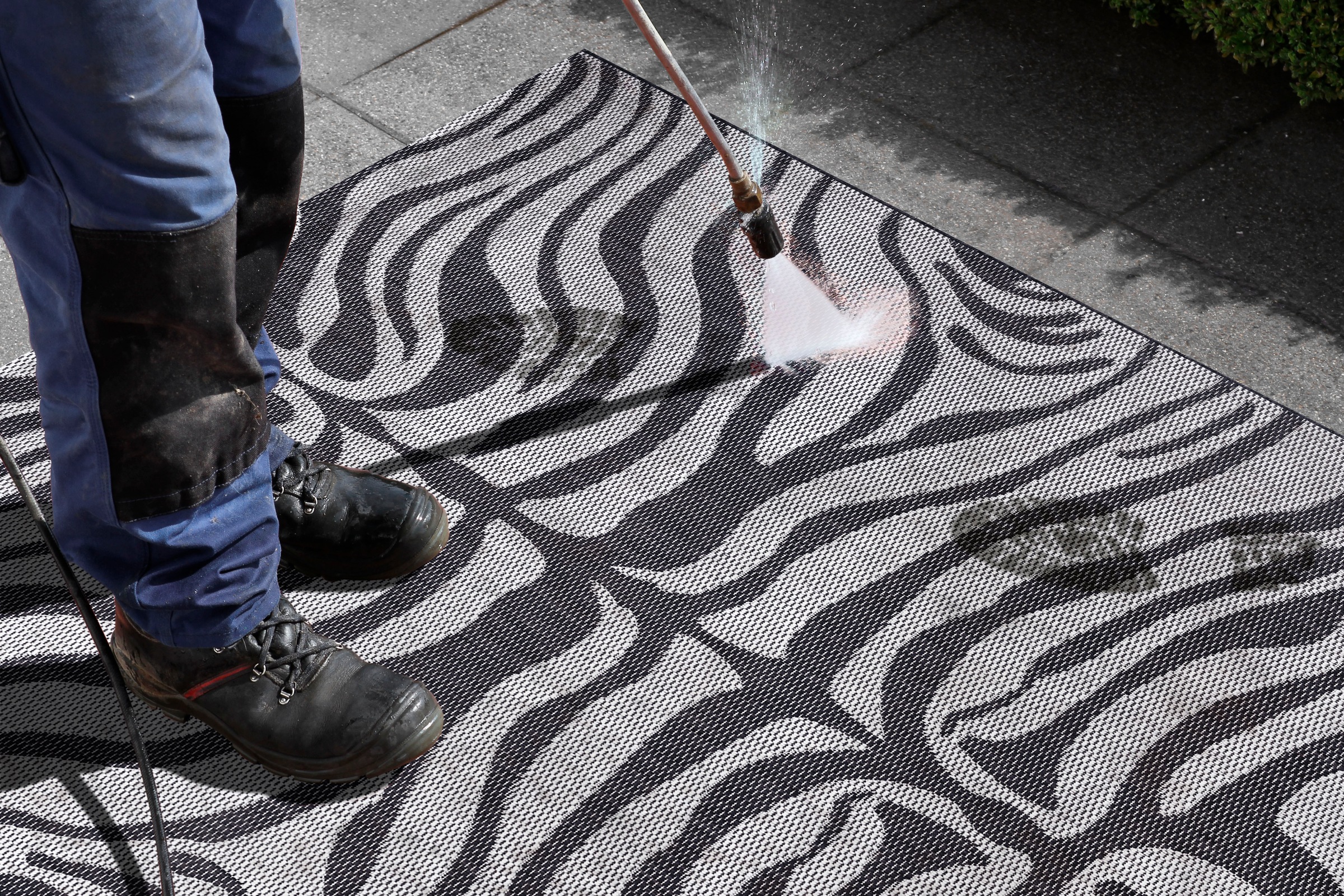 Home affaire Teppich »Zadie«, rechteckig, 3 mm Höhe, Zebra-Design, Robust, Pflegeleicht, Flachgewebe