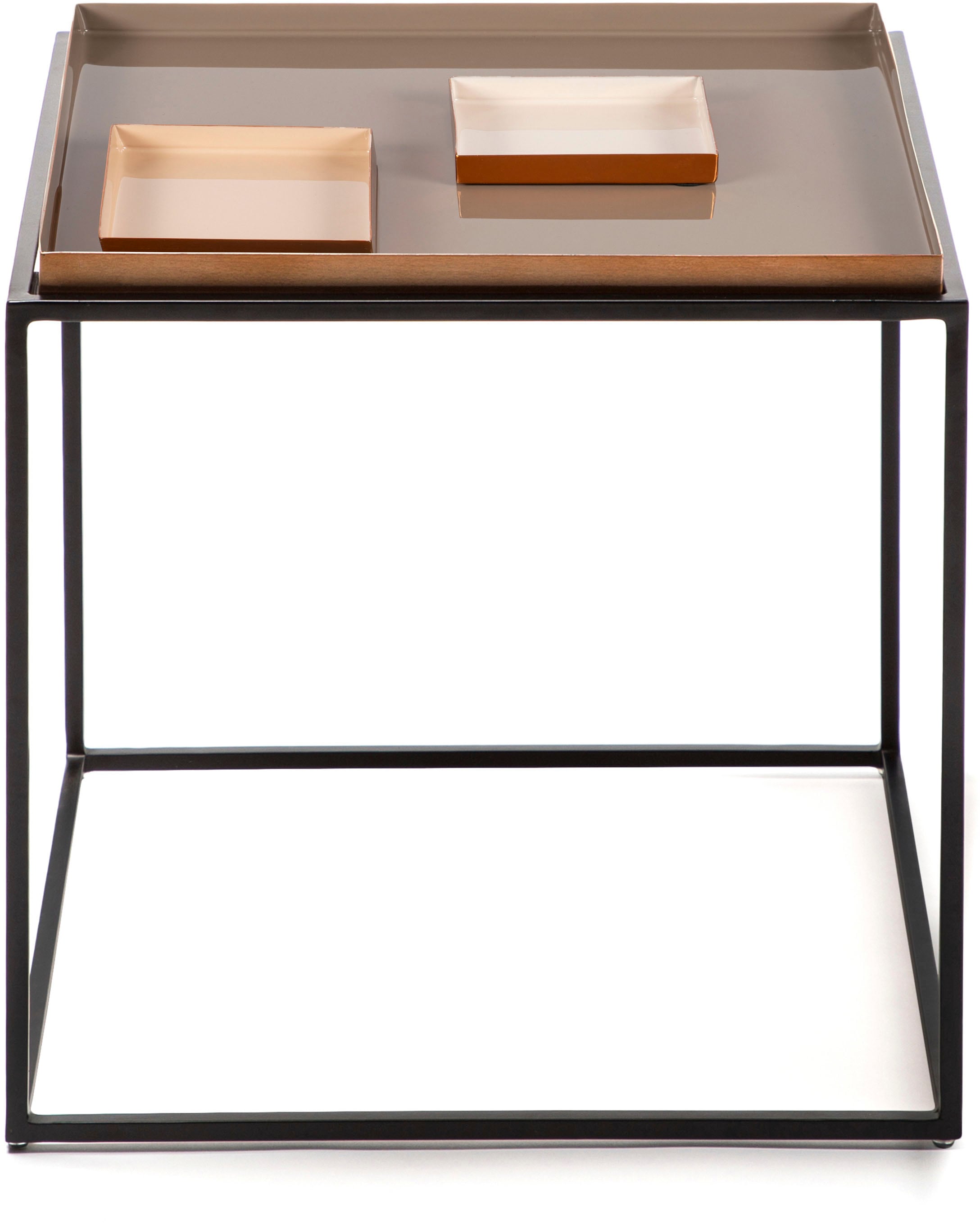 Kayoom Beistelltisch »Famosa, Metall-Beistelltisch in quadratischer Form«, (1 St.), Bunter Tisch, Schalenmasse: 11 x 11 x 2 / 15,8 x 11 x 2 cm