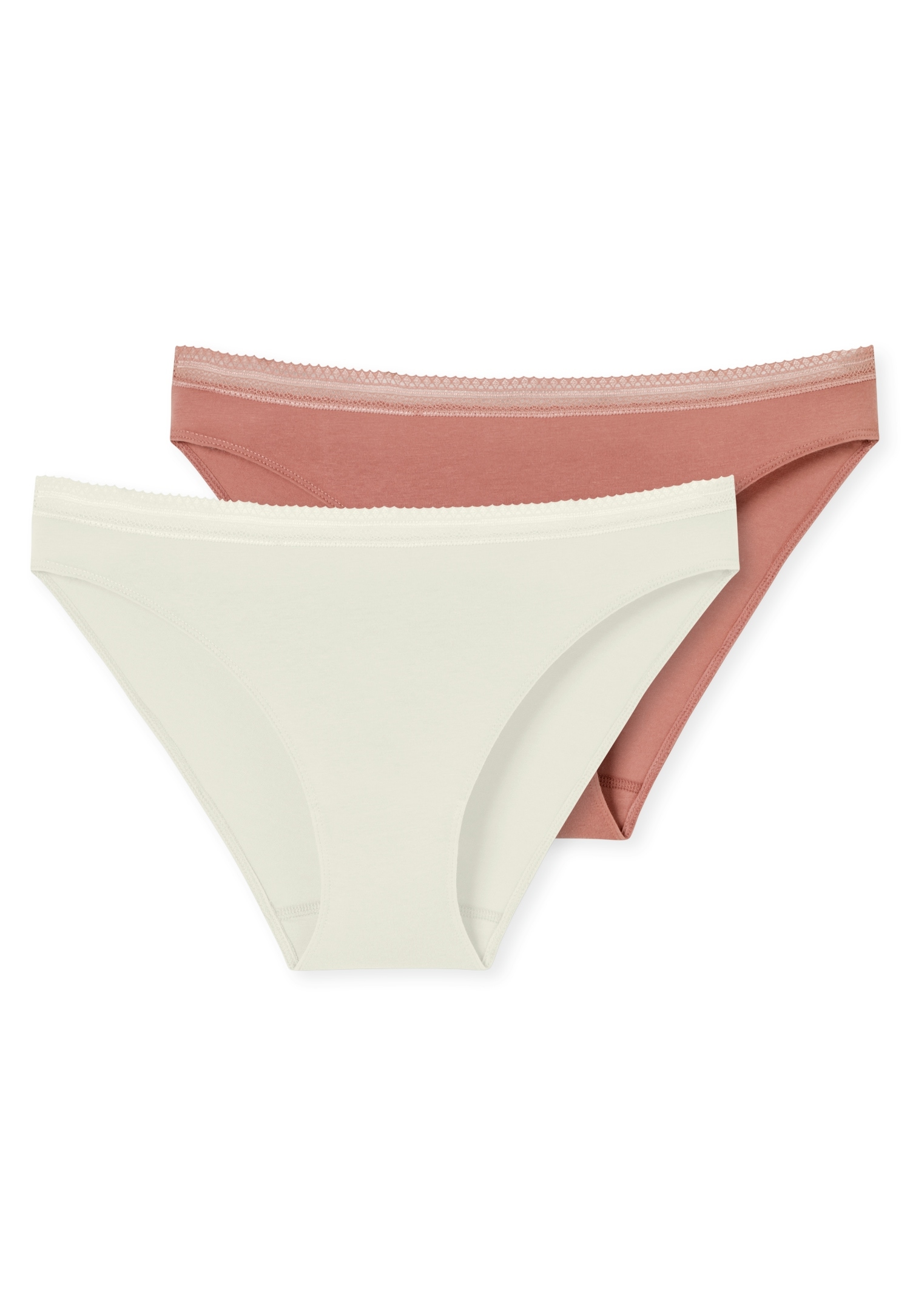 Schiesser Rioslip "Cotton Lace" 2er-Pack, mit femininem Spitzenband am Bund