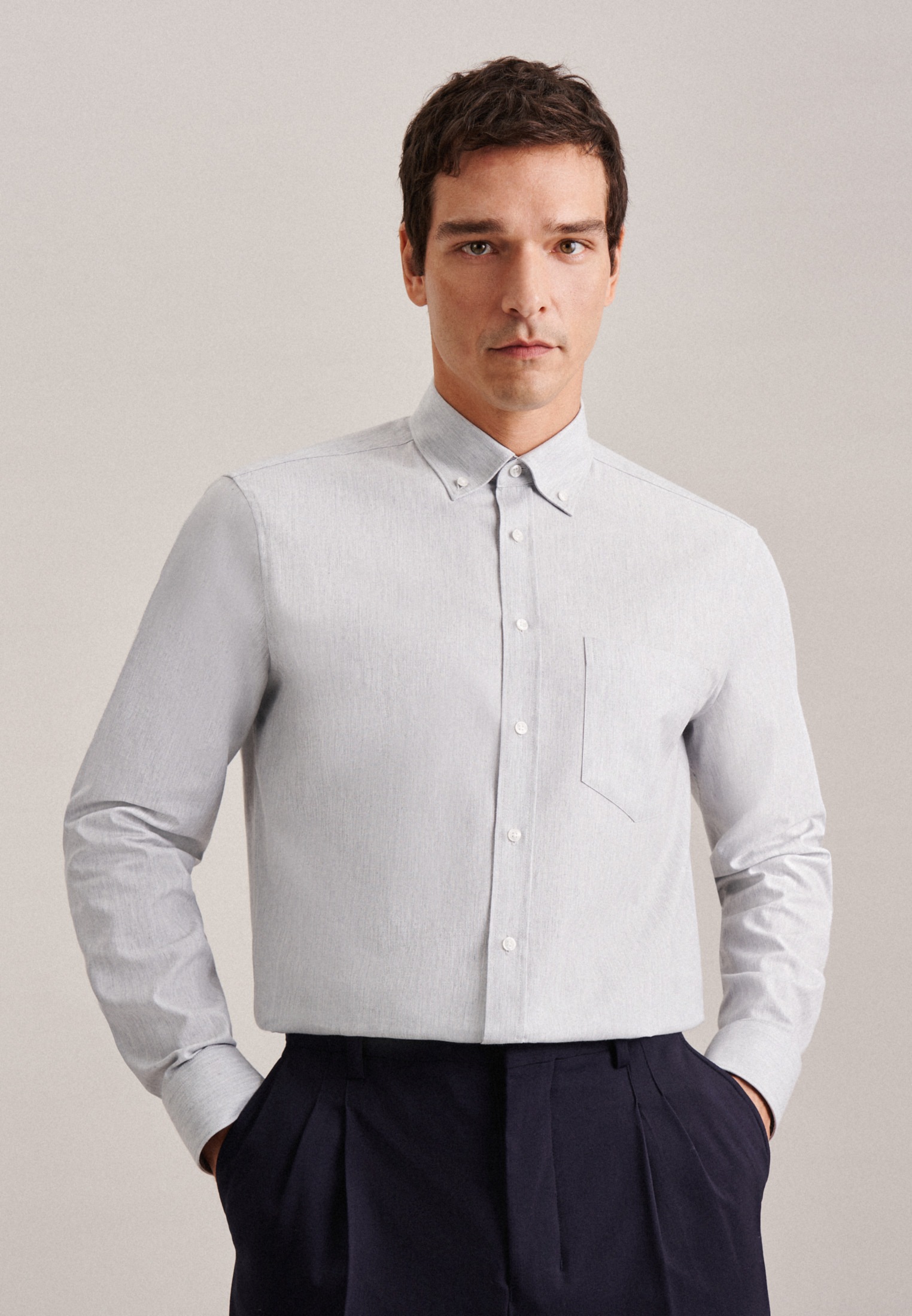 seidensticker Businesshemd »Regular« Regular 1/1 Button-Down-Kragen Uni