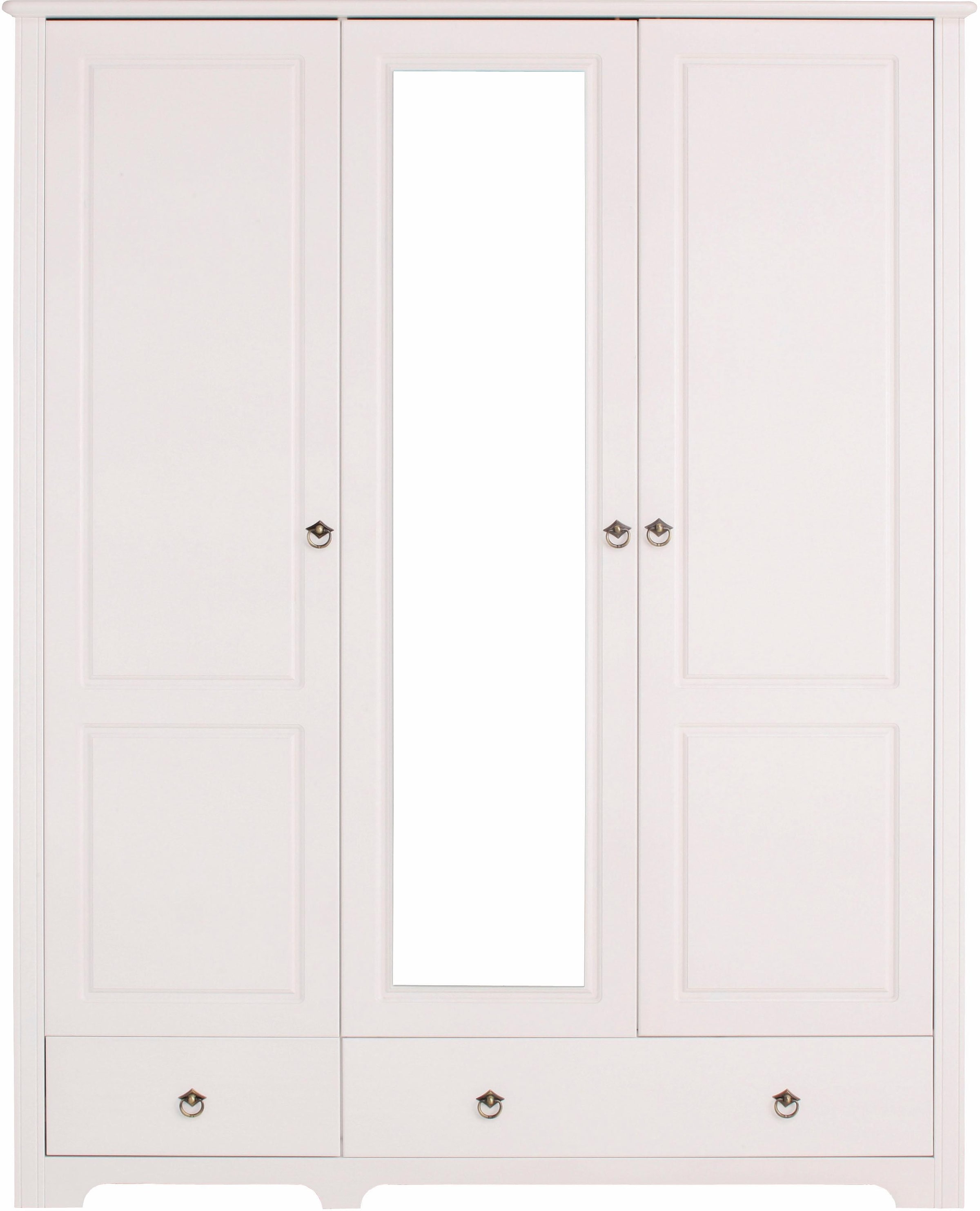 Home affaire Kleiderschrank »Hugo«, (3 Breiten: 106/200/245 cm H/T ca. 190/58 cm), aus massiver Kiefer im Landhausstil, mit Spiegel