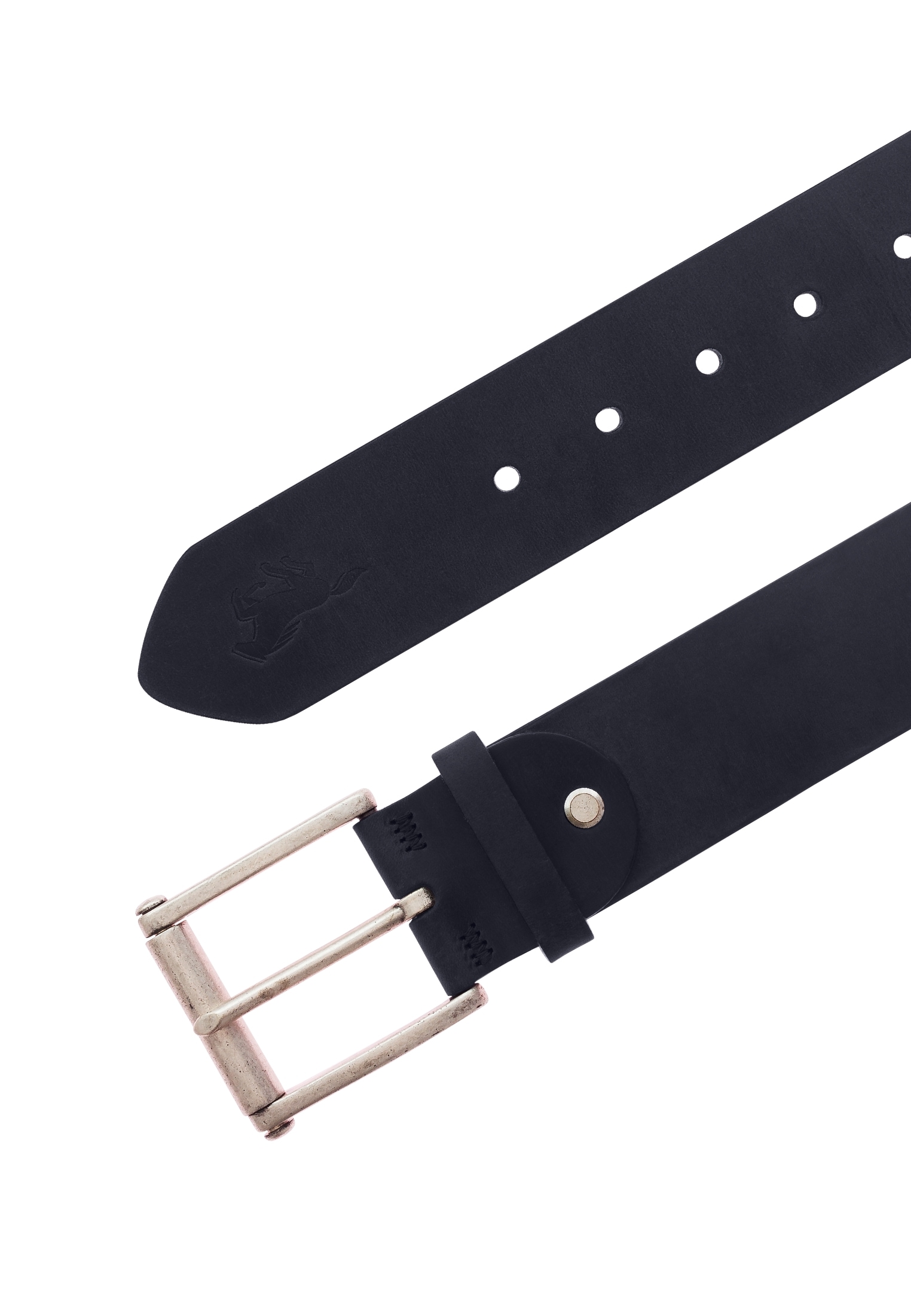 MUSTANG Ledergürtel, Leder-Gürtel mit Vintagecharakter und Roll-Schliesse, 4,5 cm