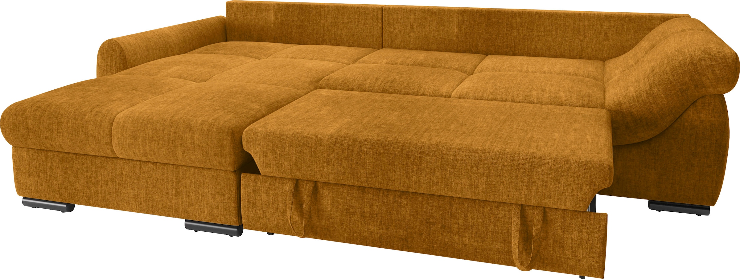 Mr. Couch Ecksofa »Livorno DuraFlex L-Form«, inkl. Hochschläfer-Bettauszug, XL-Bettkasten weiss beschichtet