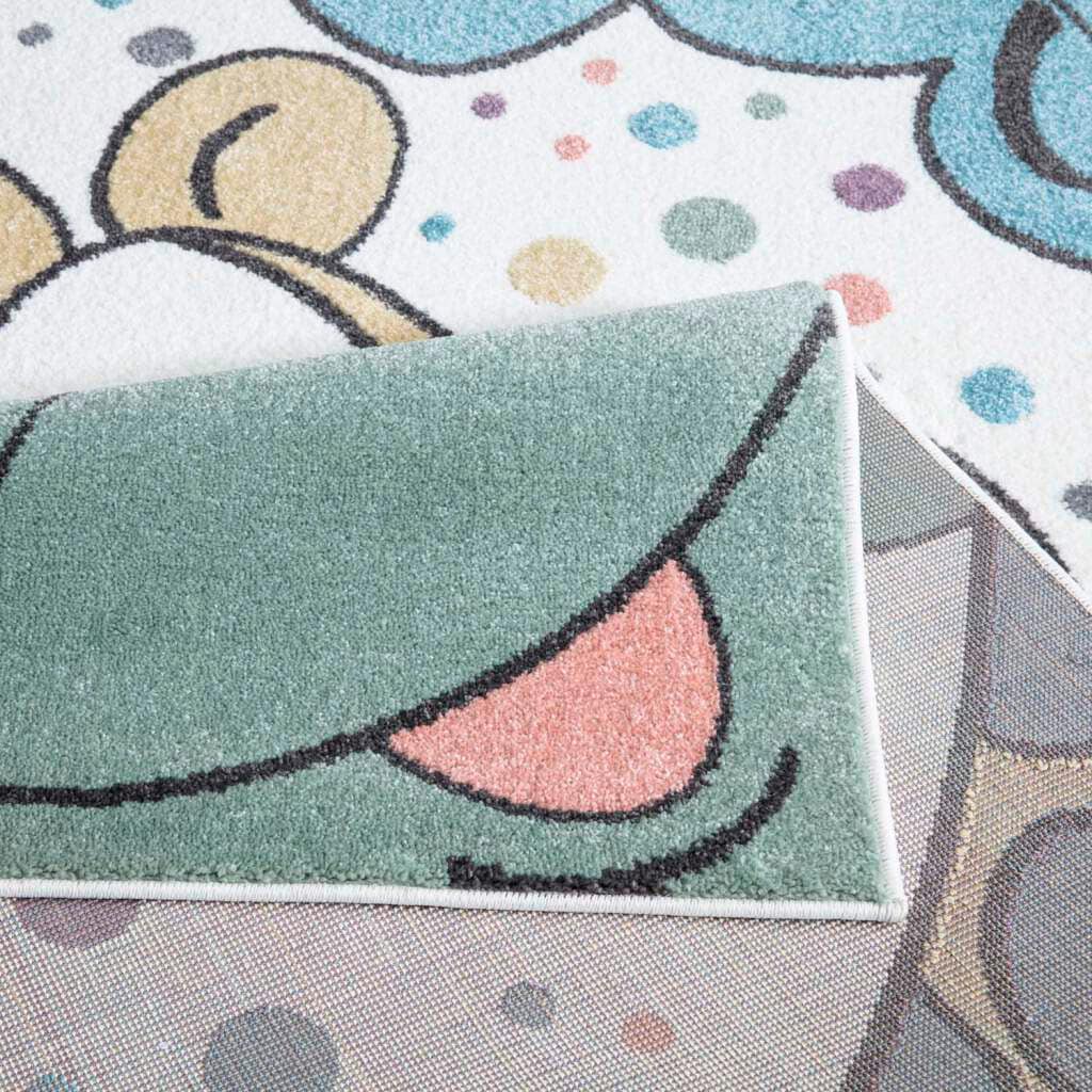 Carpet City Kinderteppich »ANIME913«, rechteckig, Kinderzimmer Teppich Modern mit Mond, Blumen, Wolken, Creme, Multi