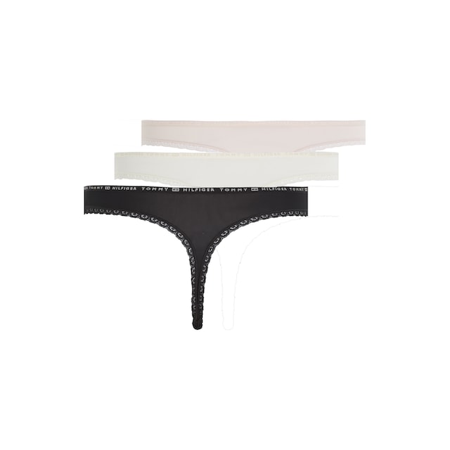 Tommy Hilfiger Underwear Slip »3P THONG«, (Packung, 3 St., 3er-Pack), mit  zarter Spitzenkante am Beinabschluss & Tommy Hilfiger Elastikbund online  kaufen bei Jelmoli-Versand Schweiz