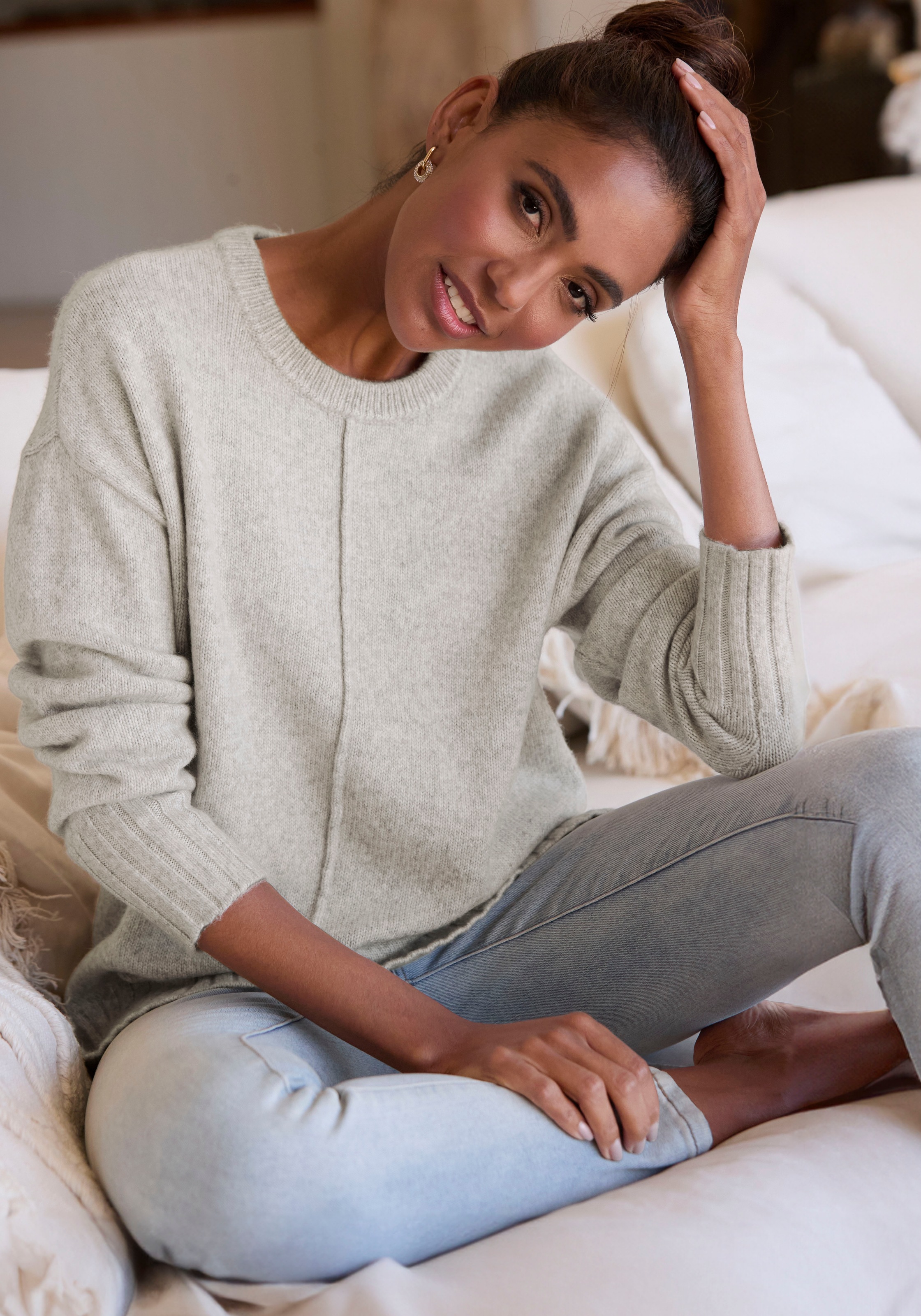 LASCANA Rundhalspullover, aus supersofter Strickqualität, Basic