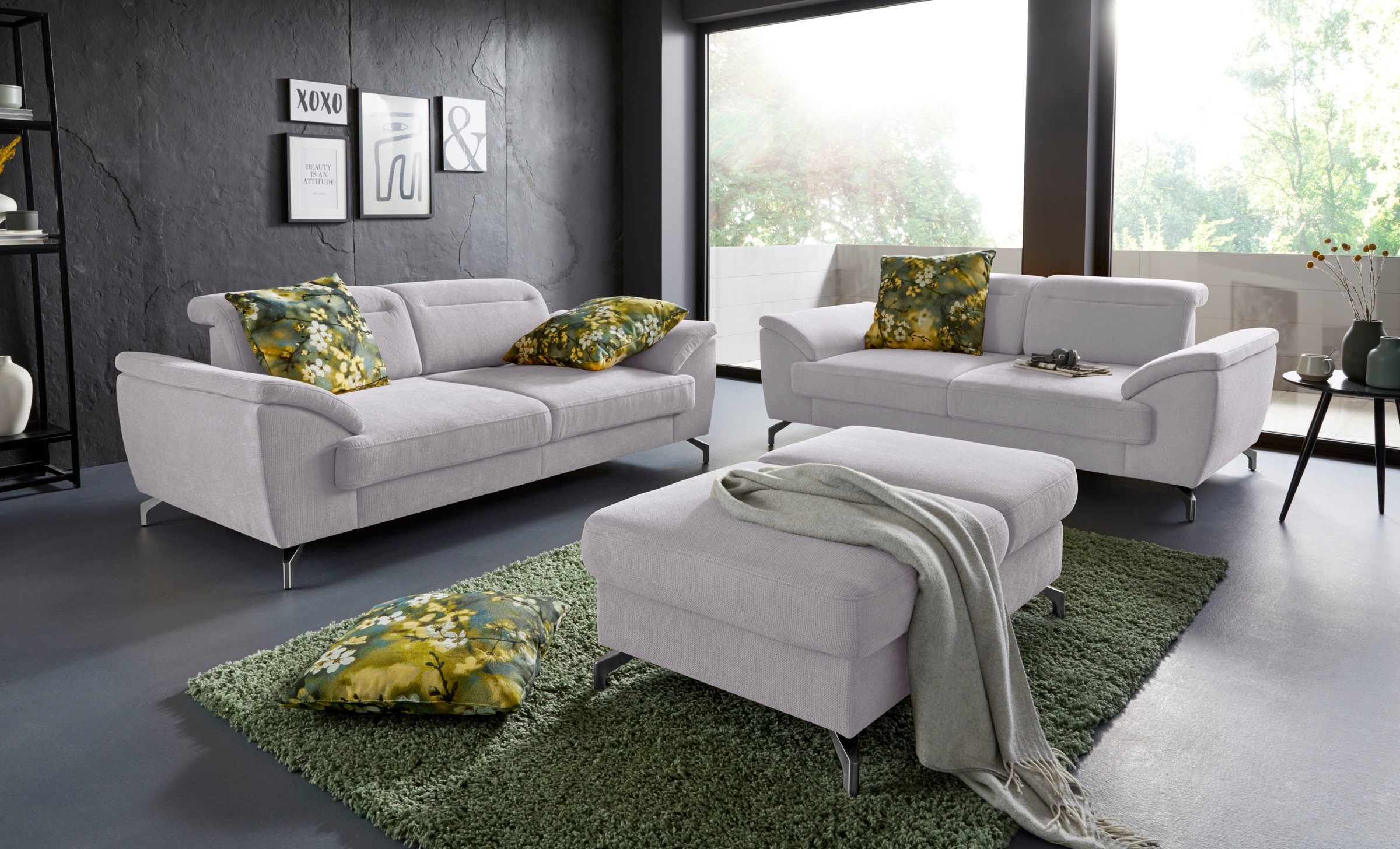 sit&more Hocker »Percy«, Fusshöhe 12 cm, mit Klappfunktion, wahlweise in 2 Fussfarben